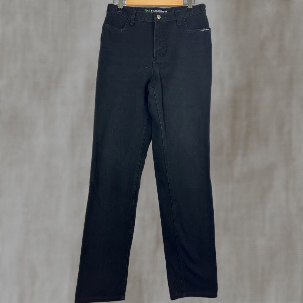 Vintage VINTAGE Rockies Jeans Black Womens 13 32x35 Relaxed Low Rise Studded Sides Rare Jeans Women 90s? Size 34" / US 12 / IT 48 - 1 Thumbnail