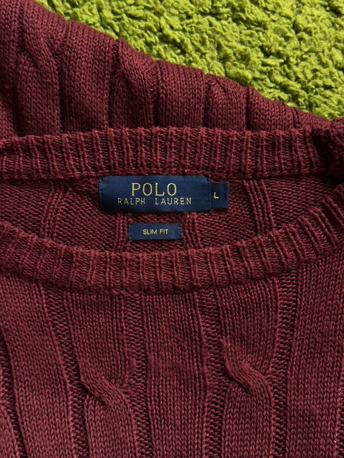 Polo Ralph Lauren Polo Ralph Lauren cable knit burgundy pullover sweater Size US L / EU 52-54 / 3 - 4 Thumbnail
