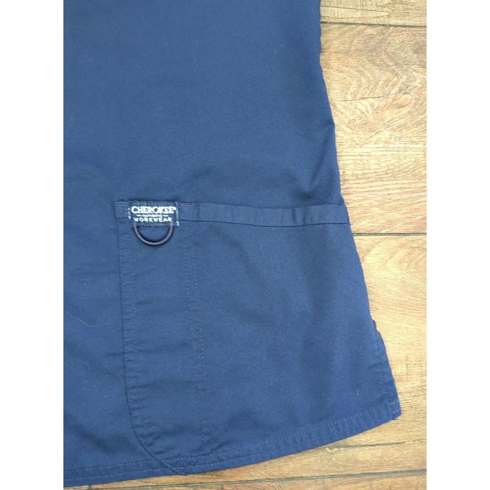 Cherokee Cherokee Scrub Top Revolution Womens XS Blue Pockets Nurse Size XS / US 0-2 / IT 36-38 - 2 Thumbnail