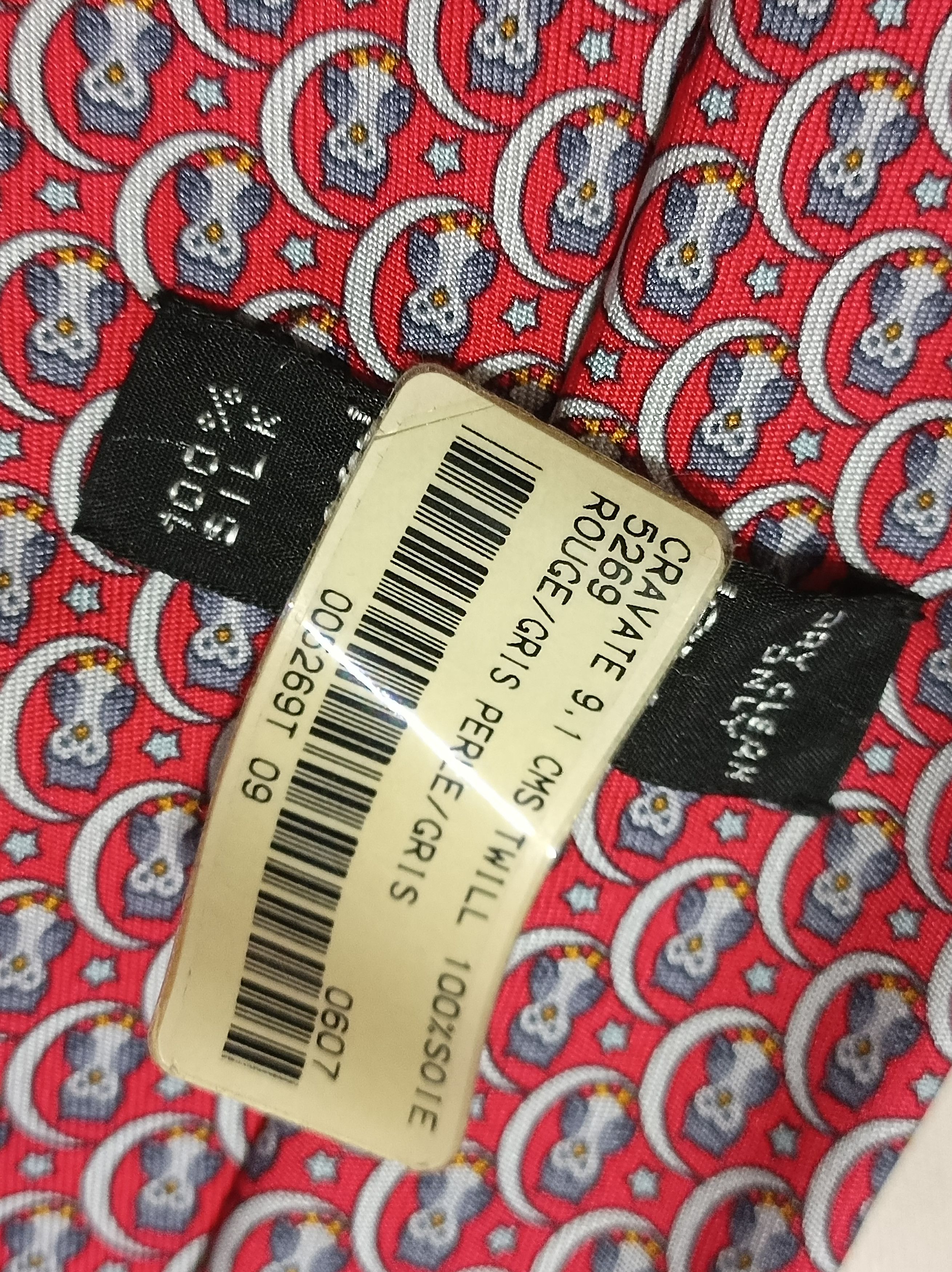 Hermes HERMES Red Owels Twill Silk Mens Necktie Tie 5269 SA Size ONE SIZE - 11 Thumbnail