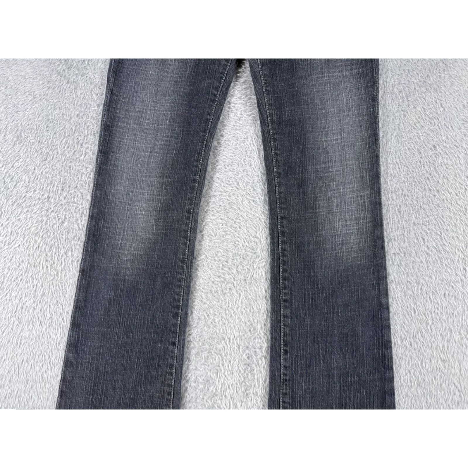 Vintage BIG STAR Jeans Women 26 Gray Denim Bootcut Low US Made Cotton 26x33 Distressed Embroidered Zipper 5-Pocket Regular Size 26" / US 2 / IT 38 - 3 Thumbnail