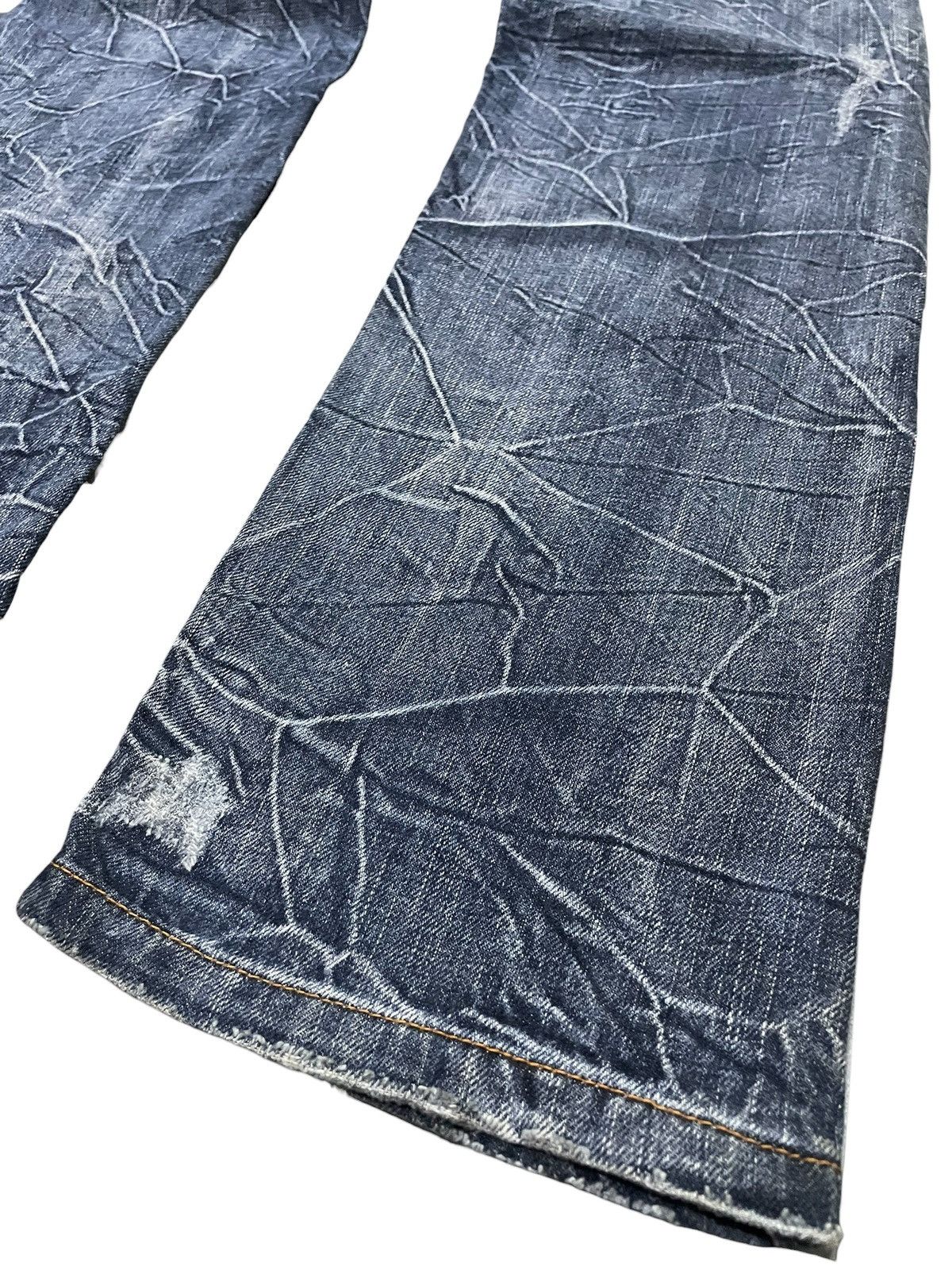 Hysteric Glamour × Japanese Brand Nylaus Japan Cracked Shadow Wash Double Waist Jeans Size US 30 / EU 46 - 18 Thumbnail