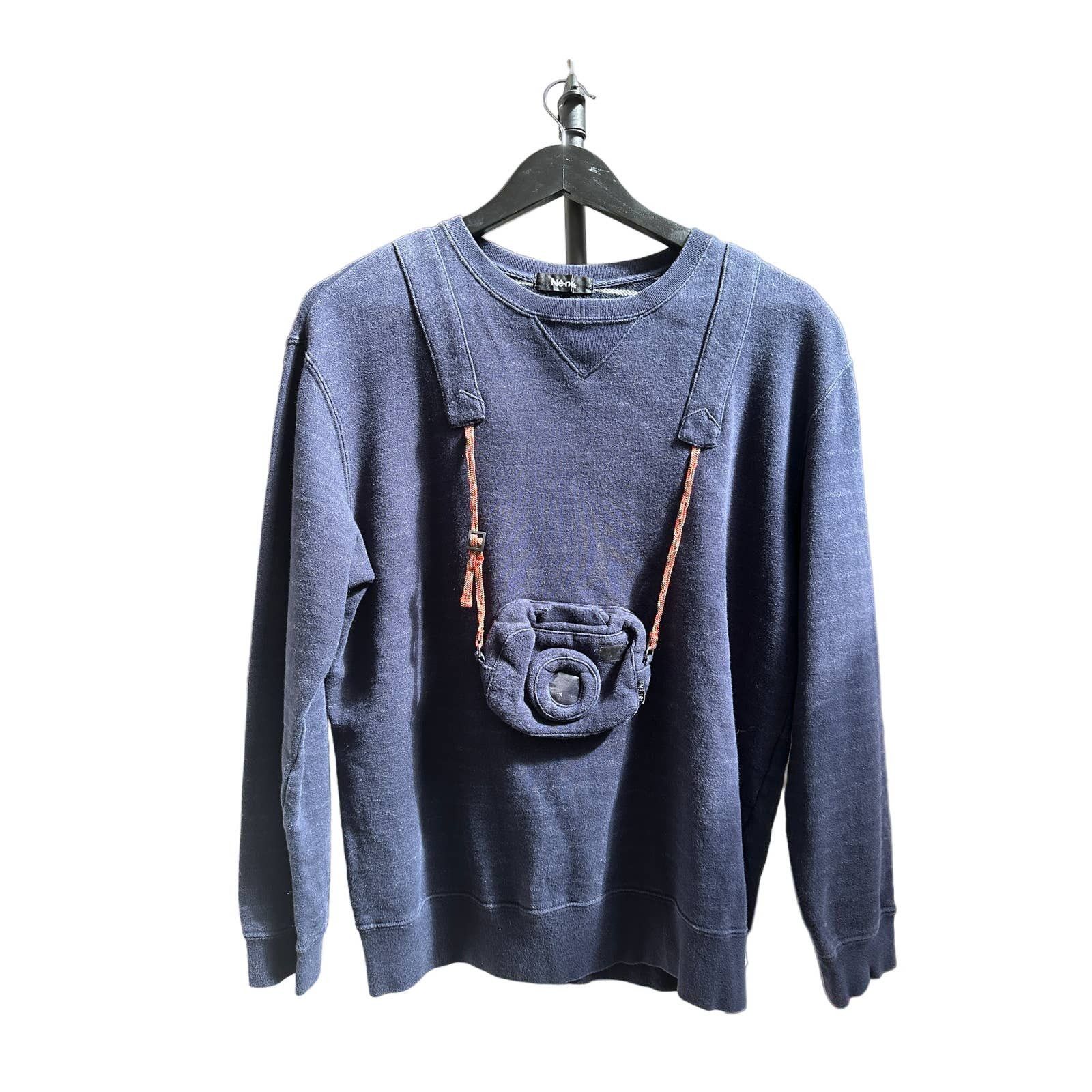 image of Ne Net Né-Net Camera Crewneck - Size 3 in Blue, Men's
