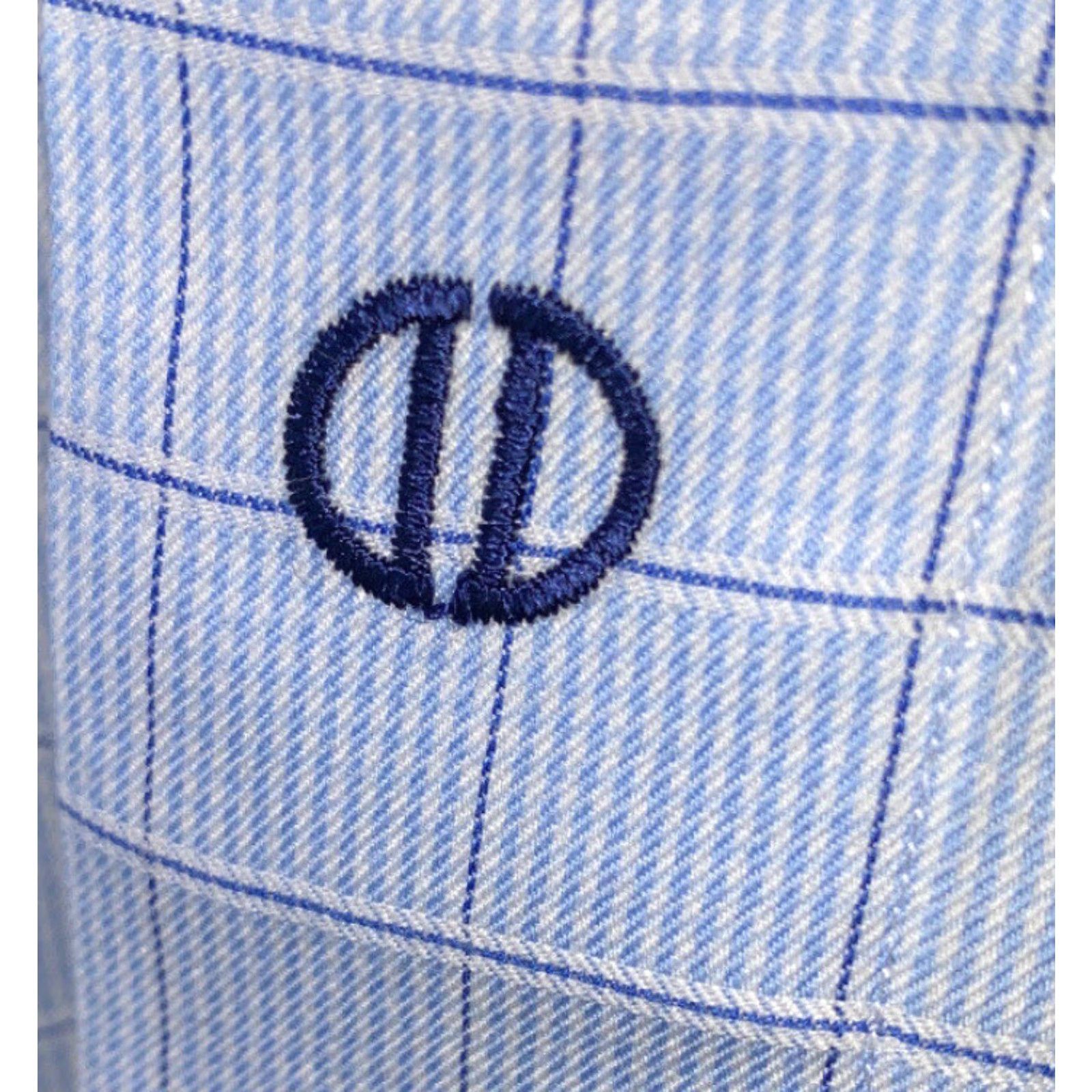 David Donahue VINTAGE David Donahue Mens Dress Shirt Long Sleeve Checkered Cotton Size 16 Blue Size 42R - 4 Thumbnail