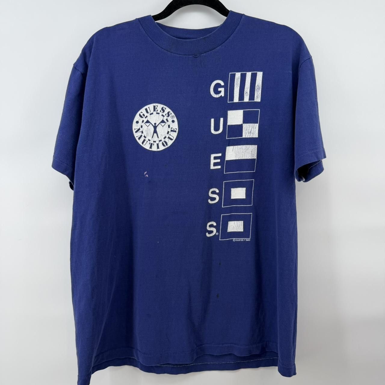 Guess Vintage Guess Jeans USA 1989 T-Shirt Blue Made in USA Size US M / EU 48-50 / 2 - 1 Thumbnail