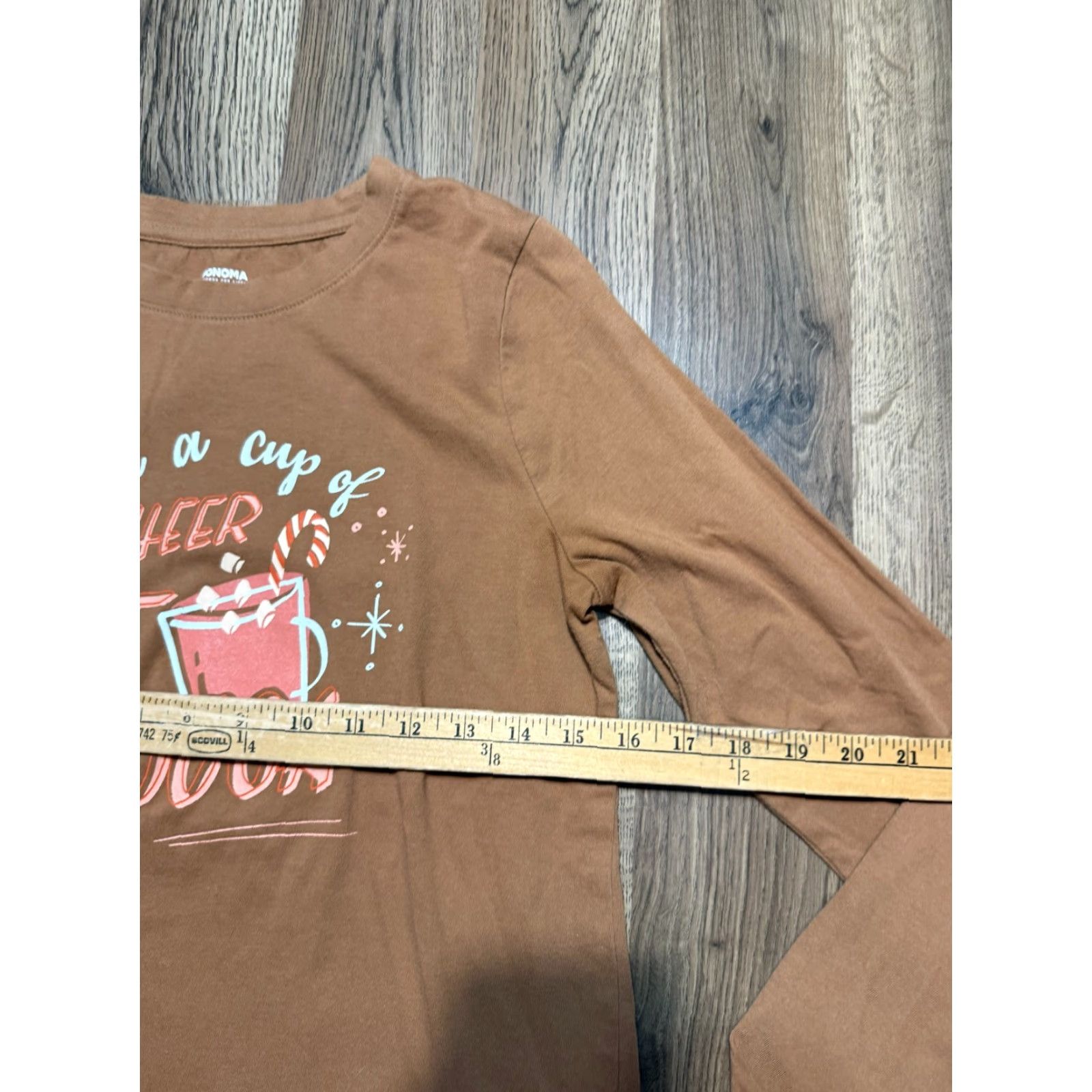 Vintage Sonoma Shirts Women's Size S Brown Long Sleeve Have a cup of Cheer Hot Cocoa Size S / US 4 / IT 40 - 7 Thumbnail
