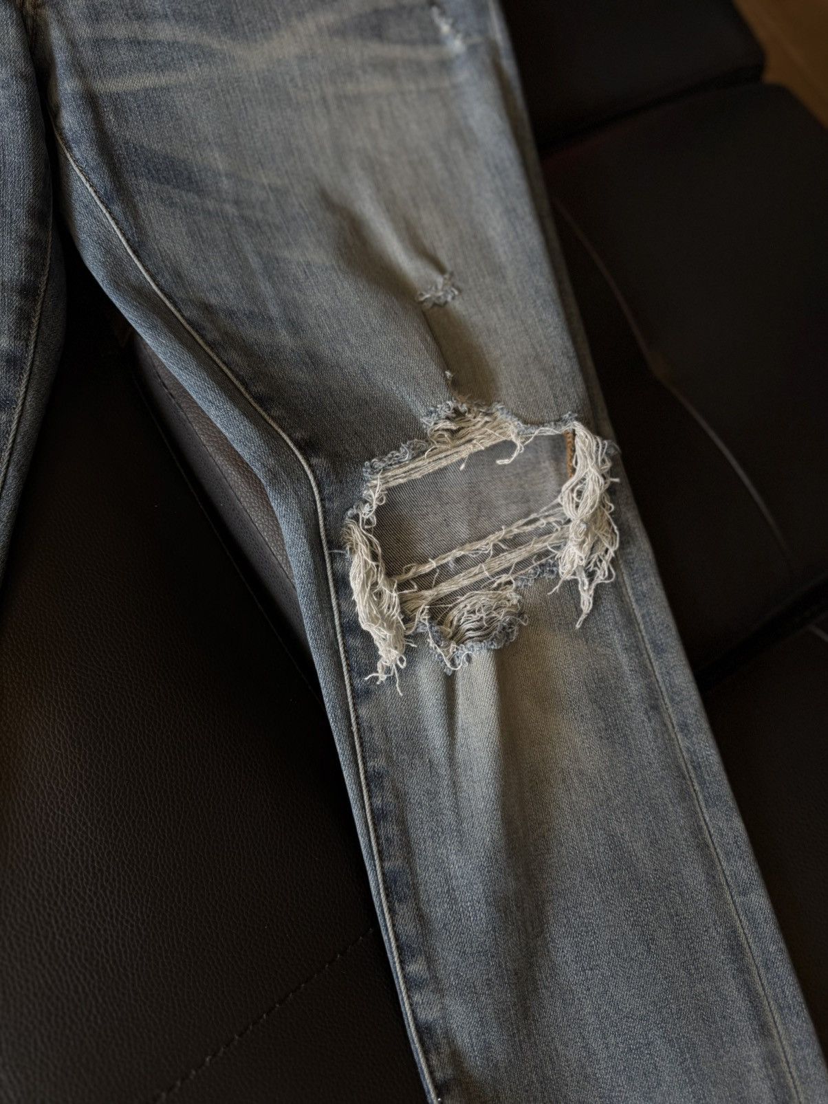 Amiri Amiri Blue Jeans Sparkle Glitter Patch Size 31 Flawless 🧼 Size US 31 - 4 Thumbnail