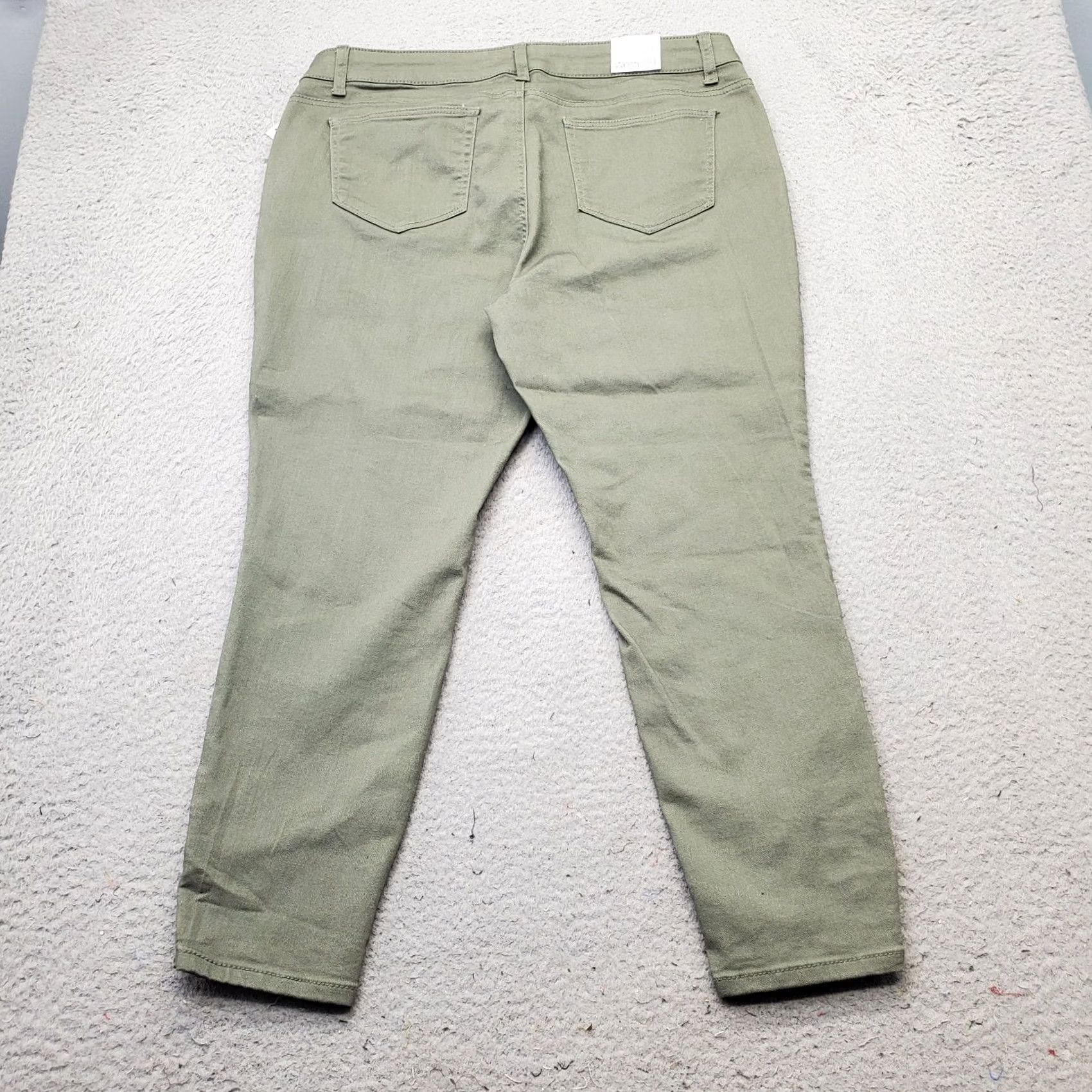 Vintage VINTAGE Westport Skinny Jeans Womens Petite 16P Green Denim Signature Fit Ankle Button Size 38" / US 16 / IT 52 - 2 Thumbnail