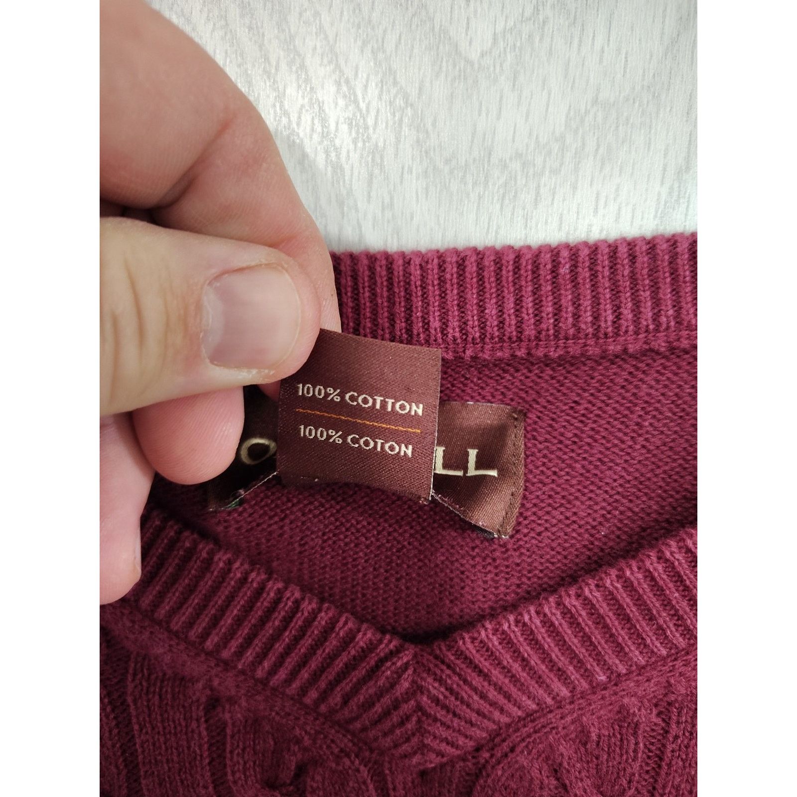 The Unbranded Brand Men's Oak Hill Cable Knit Sweater Size 2xl Burgundy Preppy Size US XXL / EU 58 / 5 - 4 Thumbnail