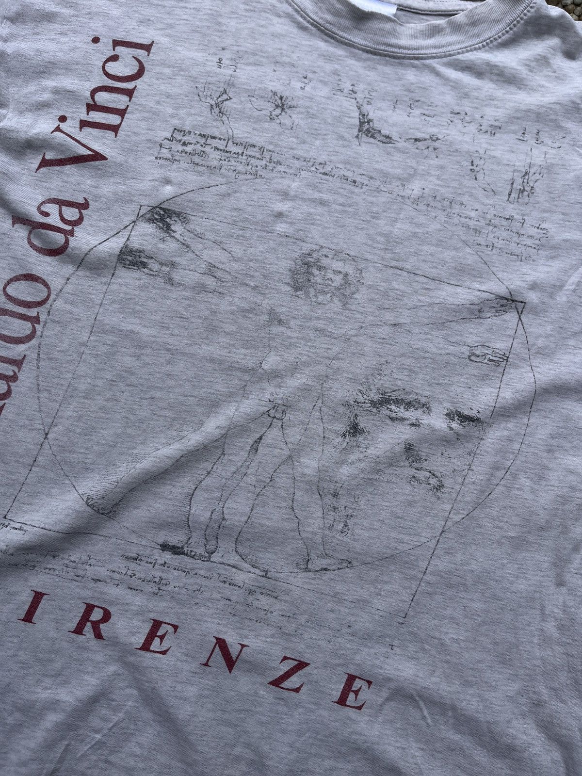 Vintage Vintage 90s Leonardo Da Vinci Vitruvian Man T-Shirt Size US XL / EU 56 / 4 - 4 Thumbnail