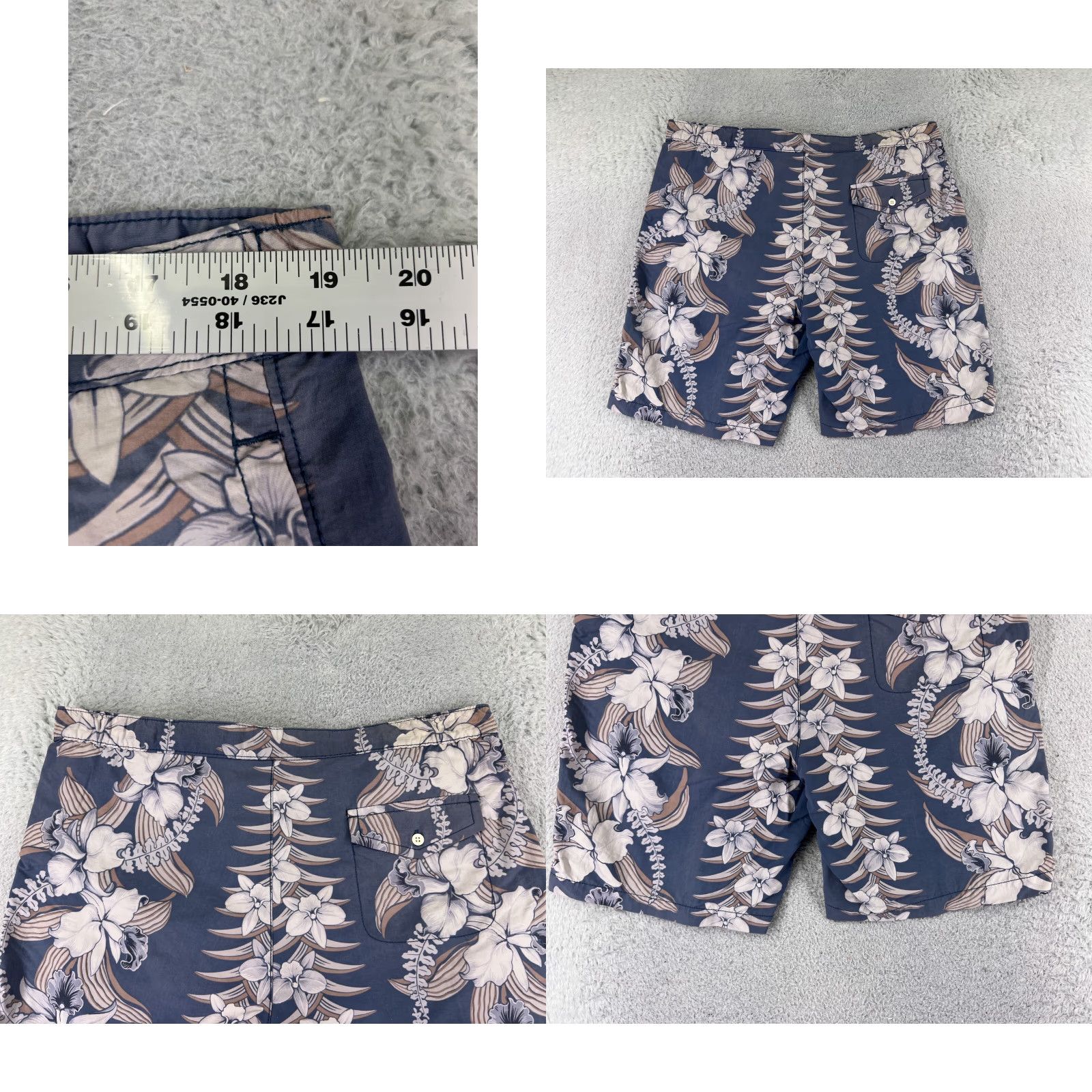 Tommy Bahama Tommy Bahama Swim Trunks Mens Large Blue Floral Nylon Shell Faded Size US 33 - 9 Thumbnail