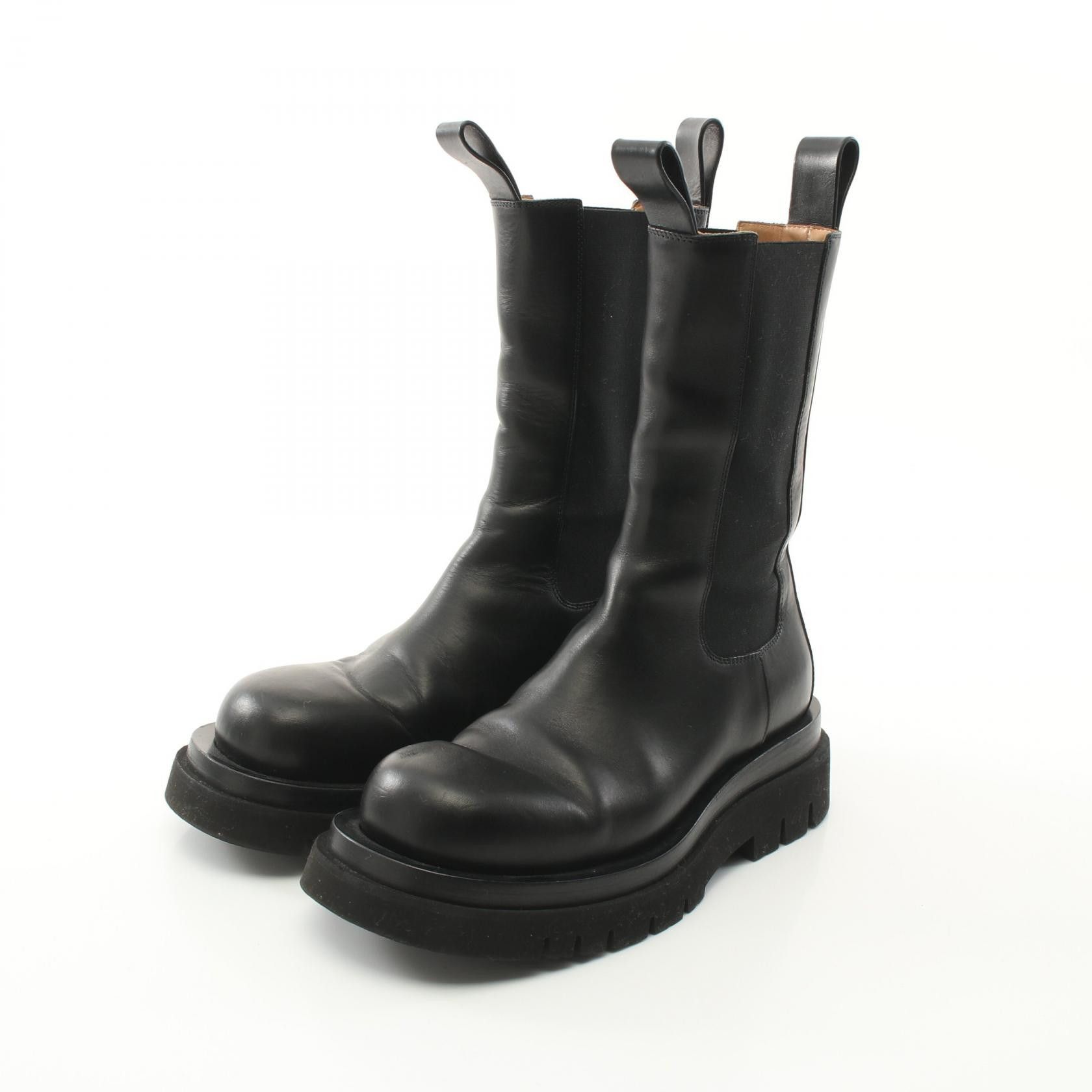 Bottega Veneta Bottega Veneta Lug Boots Leather Boots Leather Shoes 592045 in Black, Women's