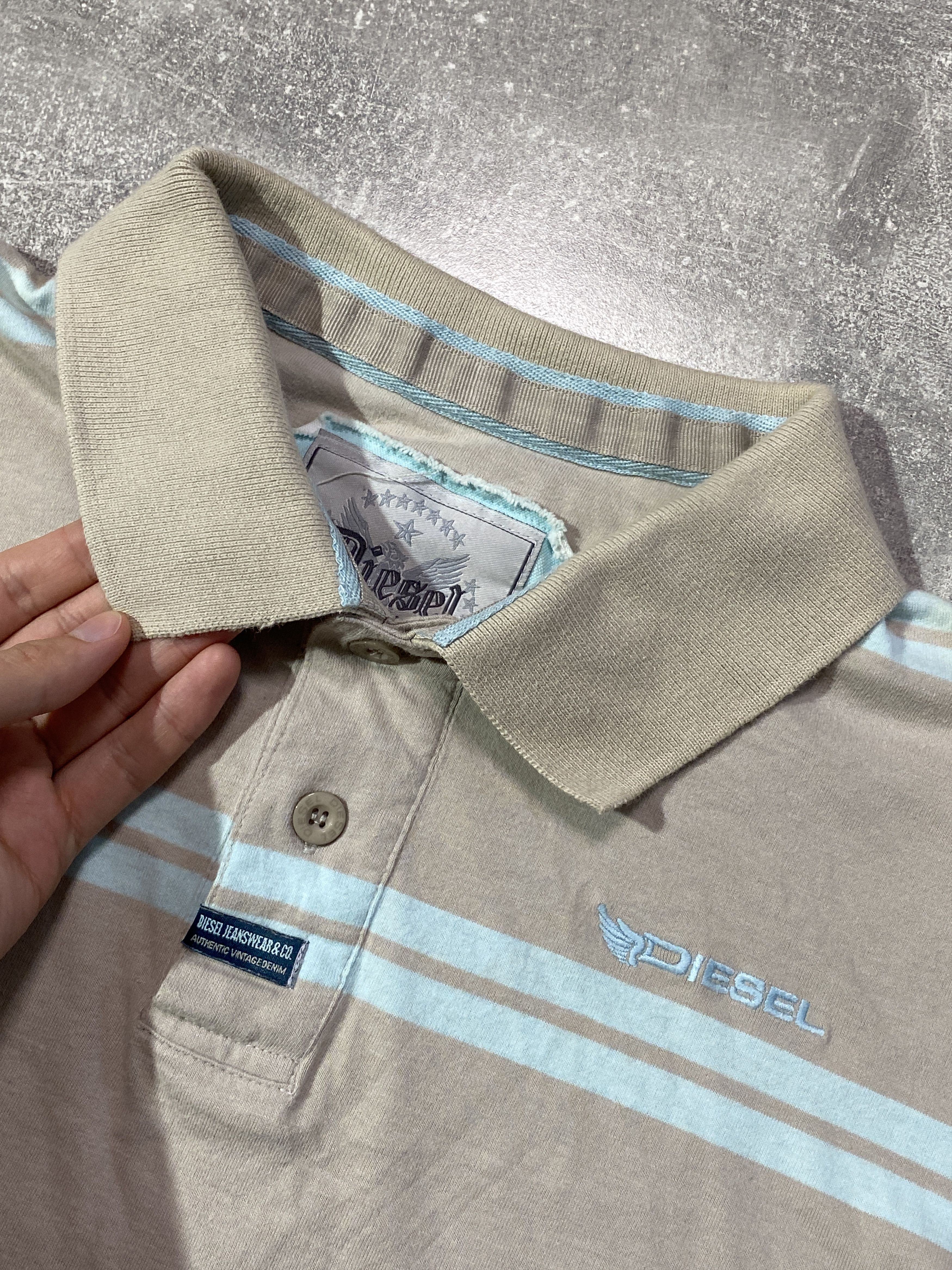 Diesel Vintage Y2K Diesel Striped Polo T-shirt Size US S / EU 44-46 / 1 - 2 Thumbnail