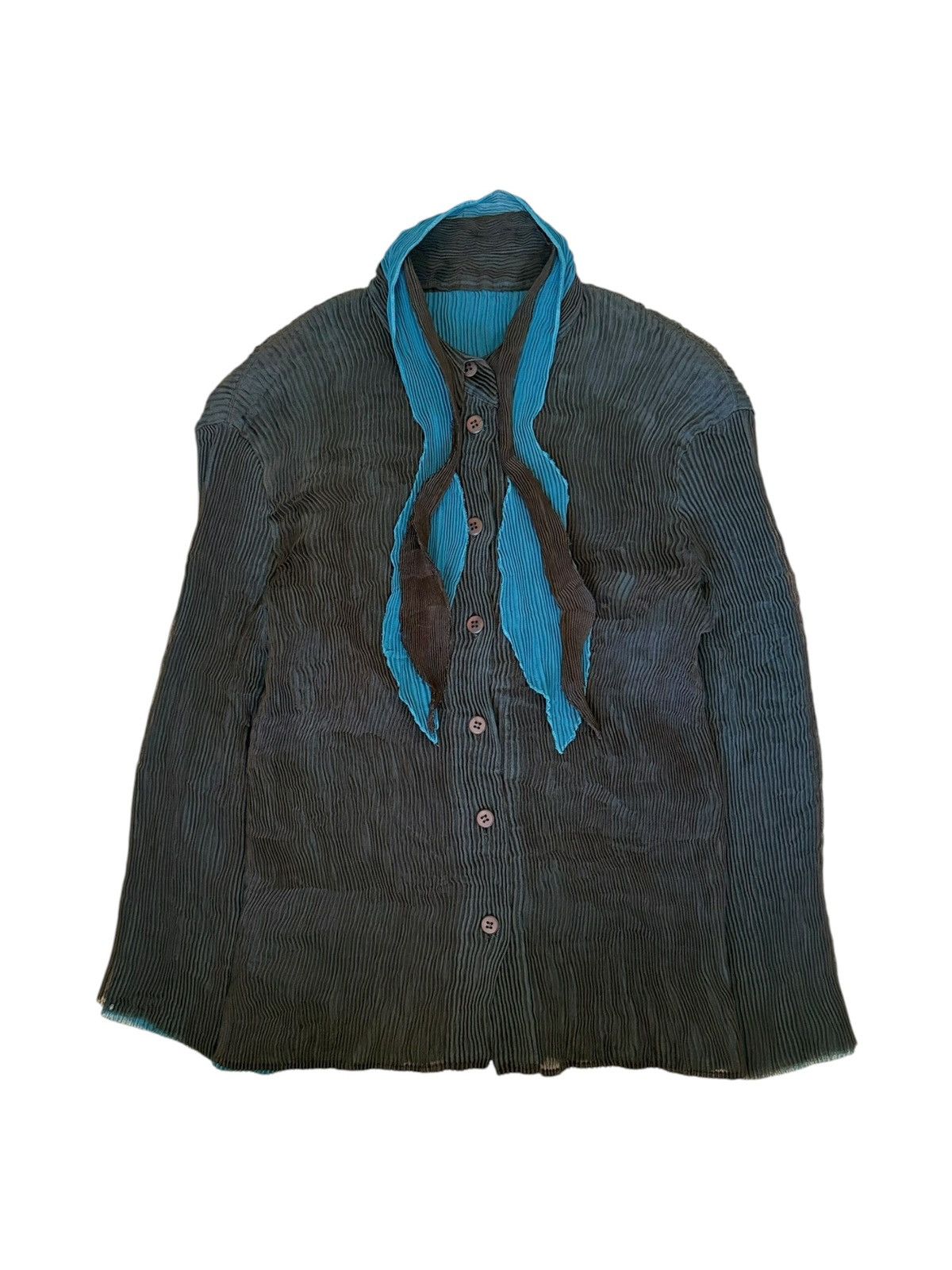 Issey Miyake S/S 2002 Issey Miyake Pleated Button-Up 3/4 Sleeve Top Shirt Size S / US 4 / IT 40 - 1 Thumbnail