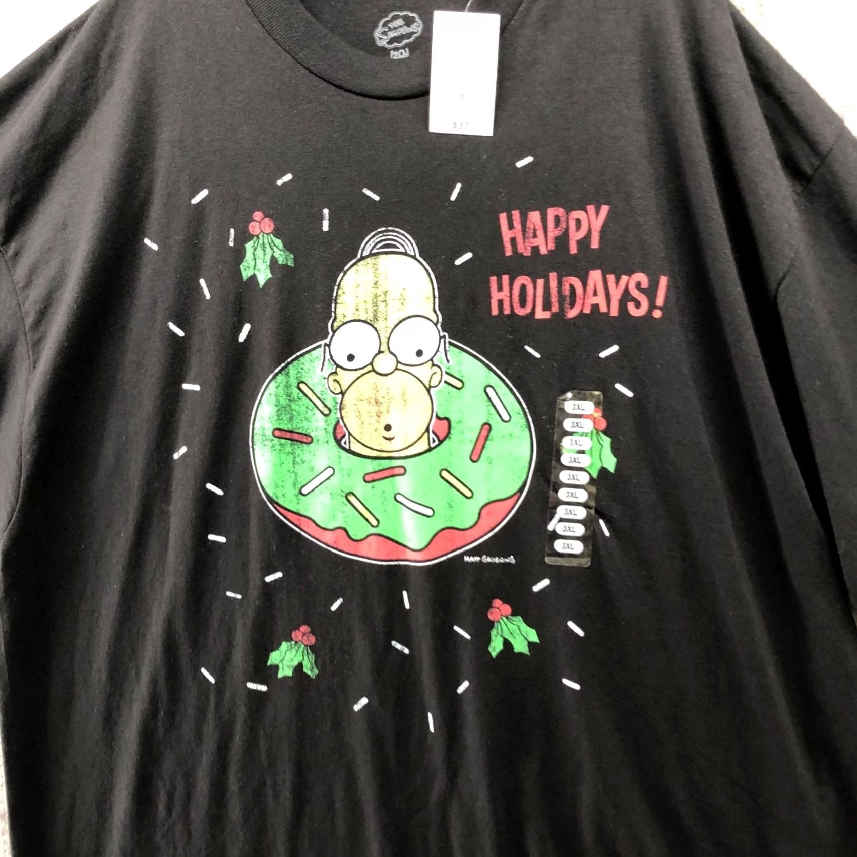Vintage User: Original Title: The Simpsons Homer Donut Holiday Graphic Shirt Mens 3XL Black Short Sleeve Size US XXL / EU 58 / 5 - 3 Thumbnail