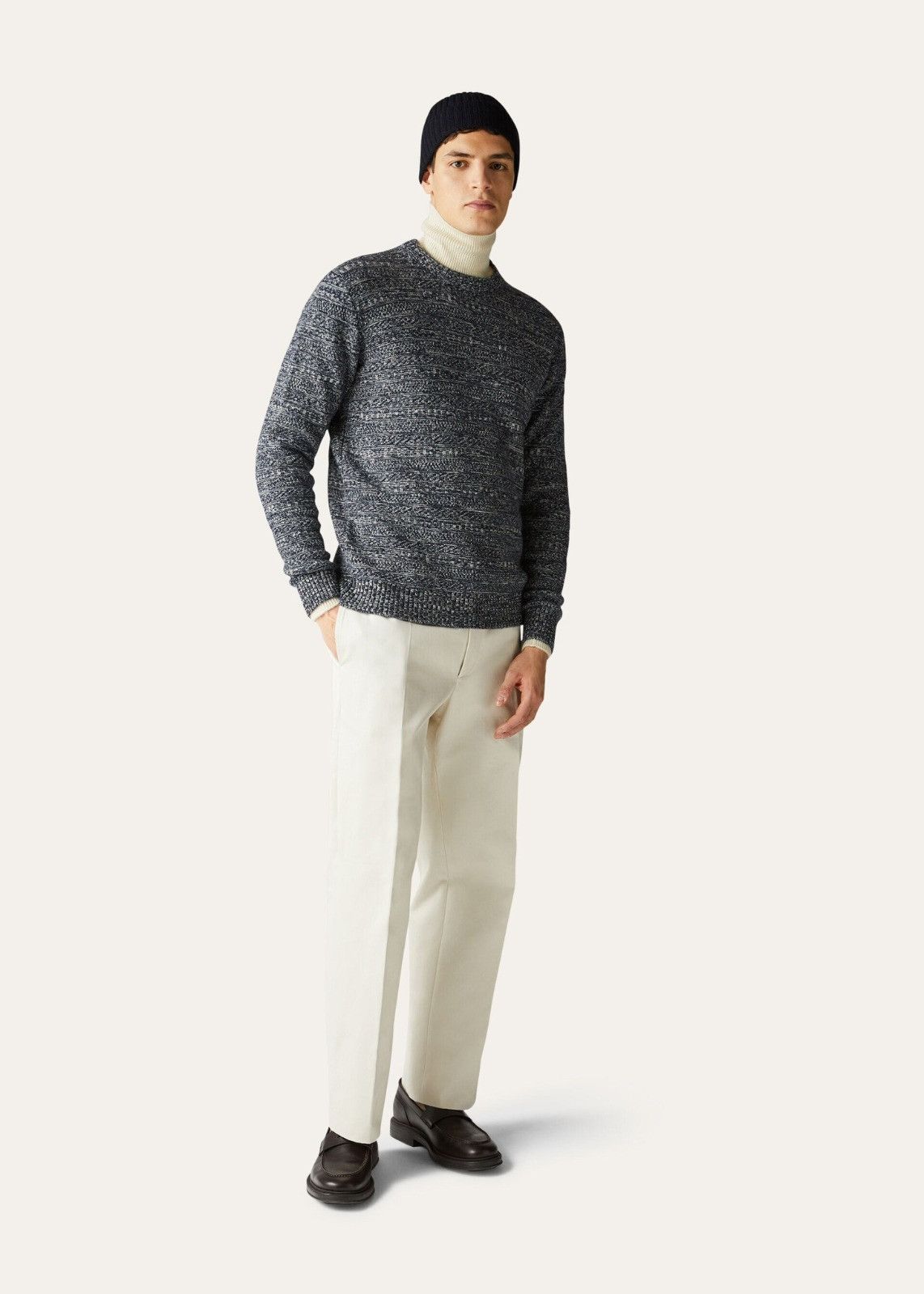 Loro Piana o1srvl11e1224 Girocollo Crewneck Cashmere Sweater in Grey Size US XL / EU 56 / 4 - 7 Thumbnail