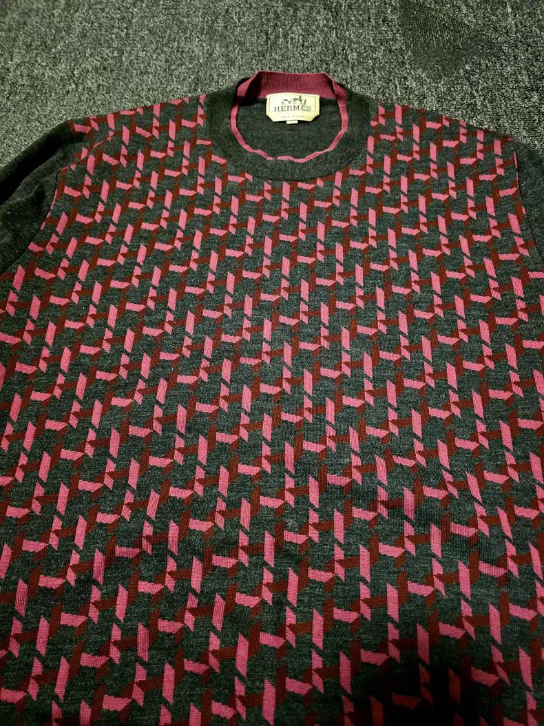 Hermes Hermes Red & Black Color Block Sweater Size US M / EU 48-50 / 2 - 2 Thumbnail