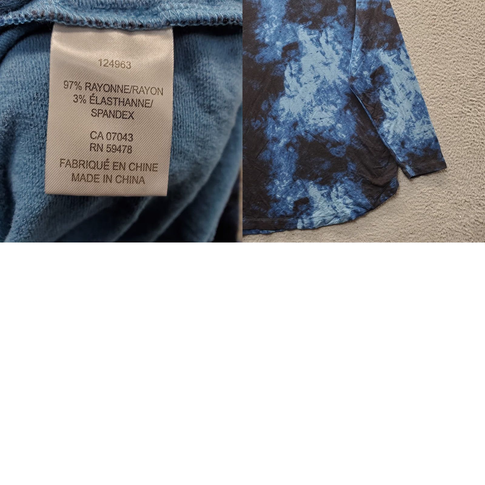 Vintage Tahari Women's 1X Tie-Dye Stretch Mock Neck Long Sleeve Knit Pullover Sweater Size XL / US 12-14 / IT 48-50 - 8 Thumbnail