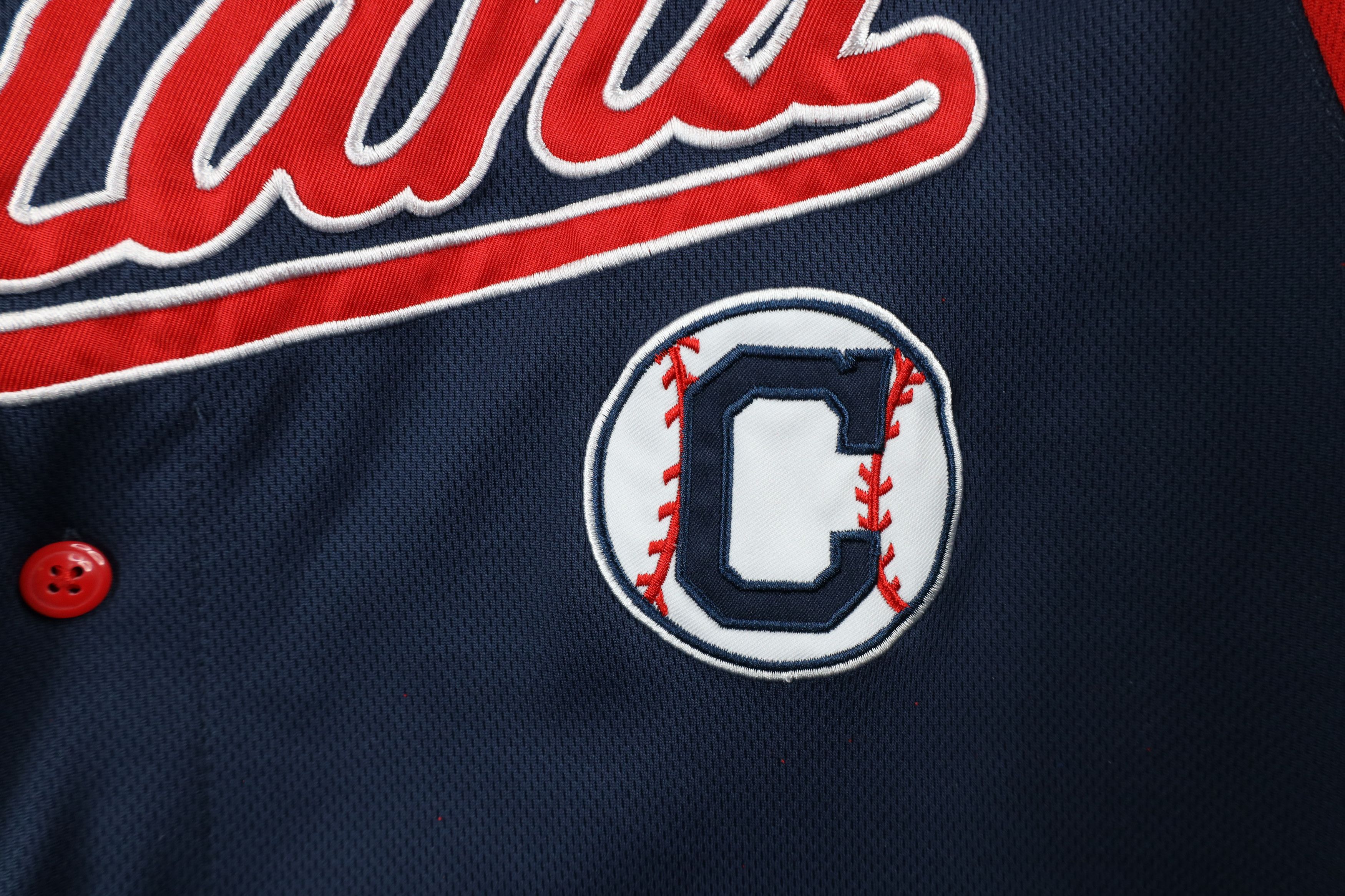 Vintage Vintage Spell Script Cleveland Indians Baseball Jersey Blue Size XL / US 12-14 / IT 48-50 - 5 Thumbnail