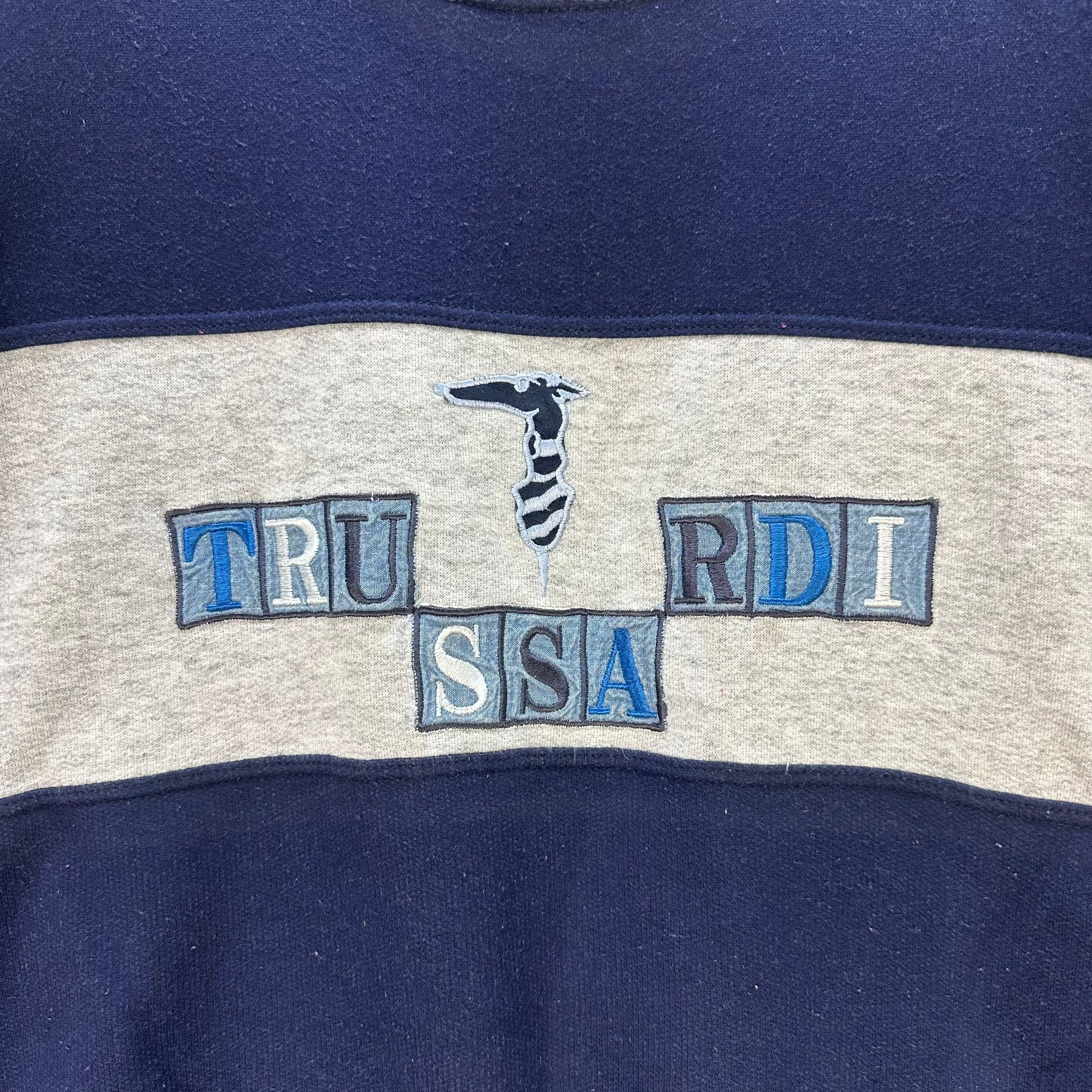 Trussardi TRUSSARDI EMBROIDERY LOGO COLORBLOCK SWEATSHIRT #8569-015 Size US M / EU 48-50 / 2 - 3 Thumbnail