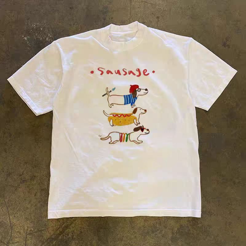 Vintage White vintage dachshund print t-shirt Size US M / EU 48-50 / 2 - 1 Thumbnail