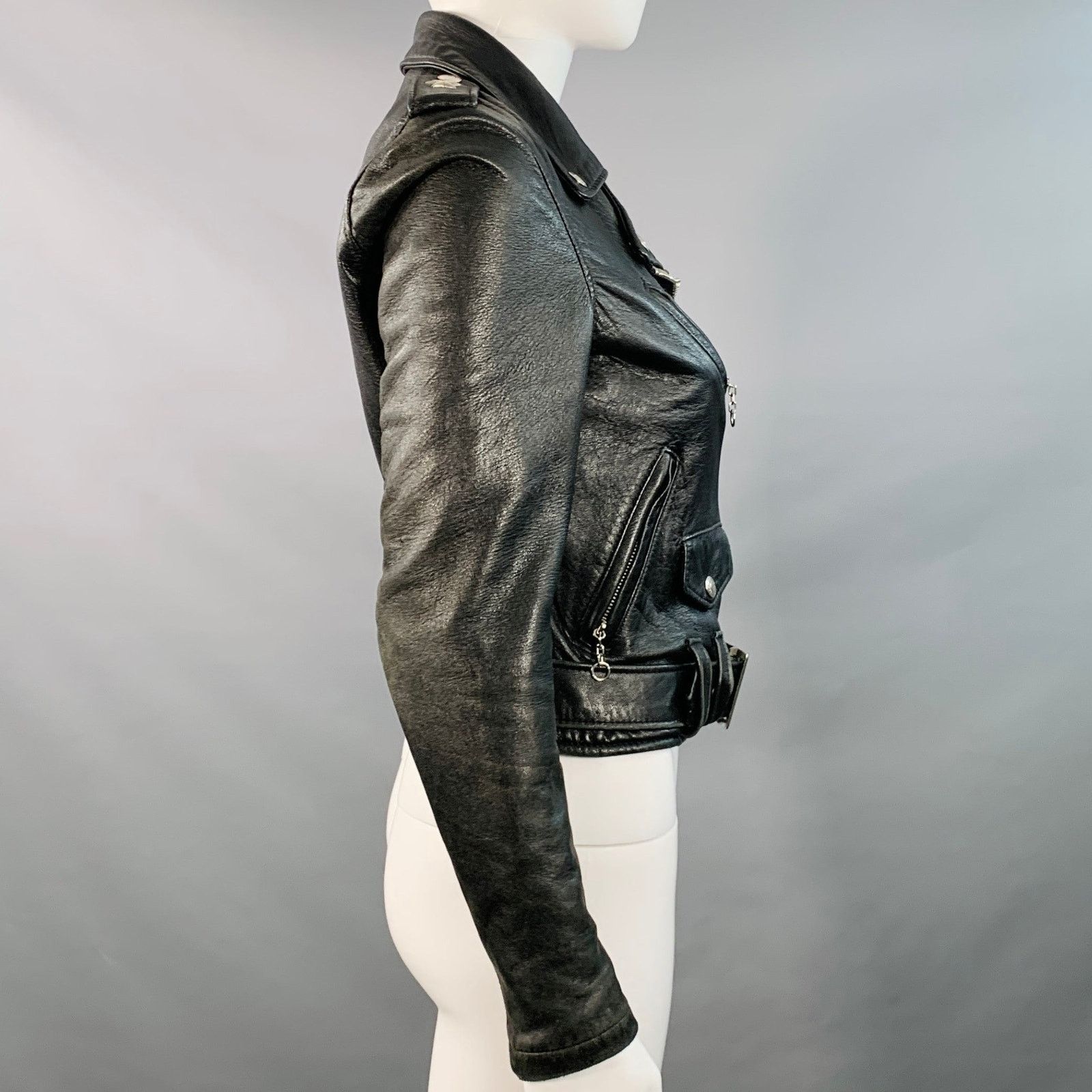 Schott PERFECTO by SCHOTT Size XS Black Leather Motorcycle Jacket Size XS / US 0-2 / IT 36-38 - 2 Thumbnail