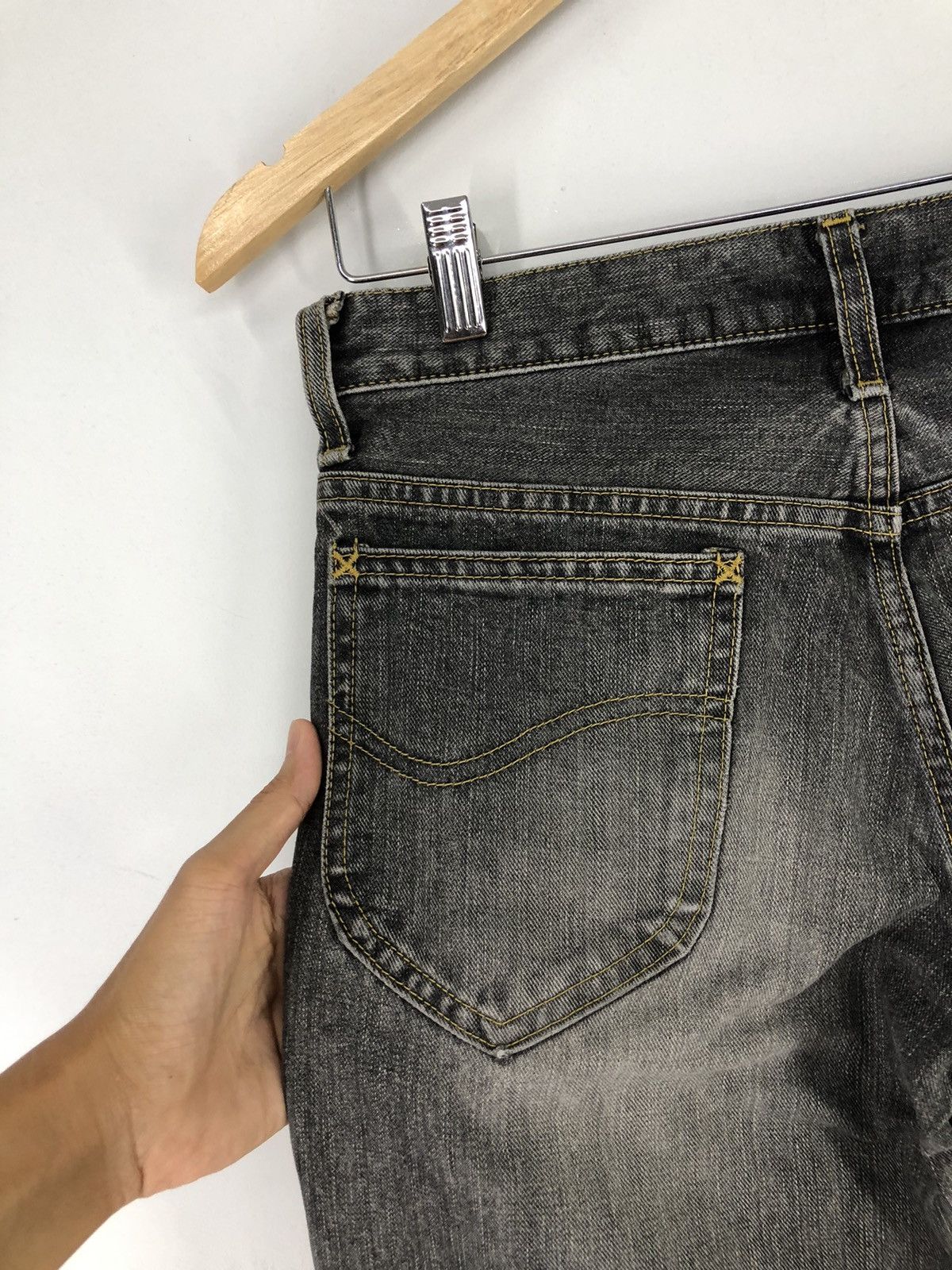 Lee Vintage Lee Distressed Flare Bootcut Faded Black Jeans Size US 28 / EU 44 - 16 Thumbnail