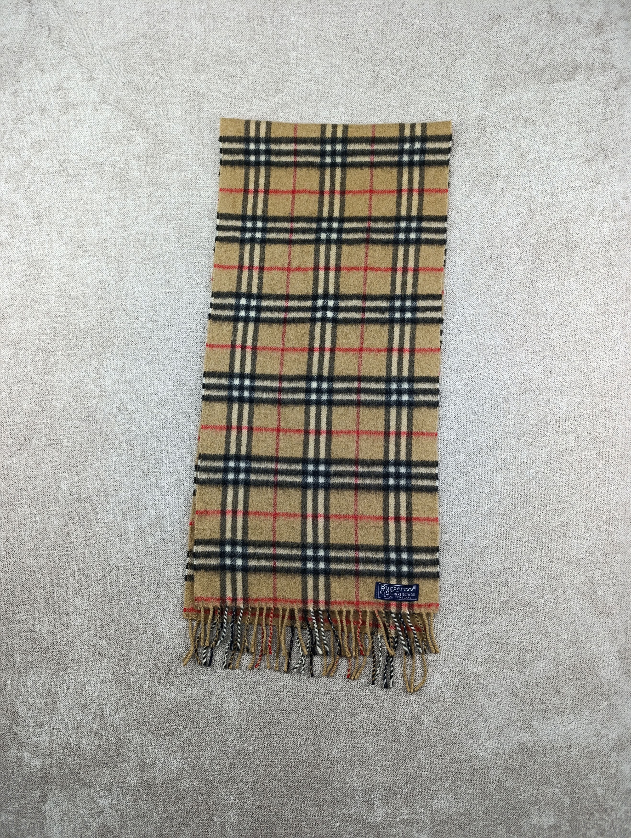Burberry Burberrys Burberry Nova Check Vintage Wool \ Cashmere Scarf Size ONE SIZE - 4 Thumbnail