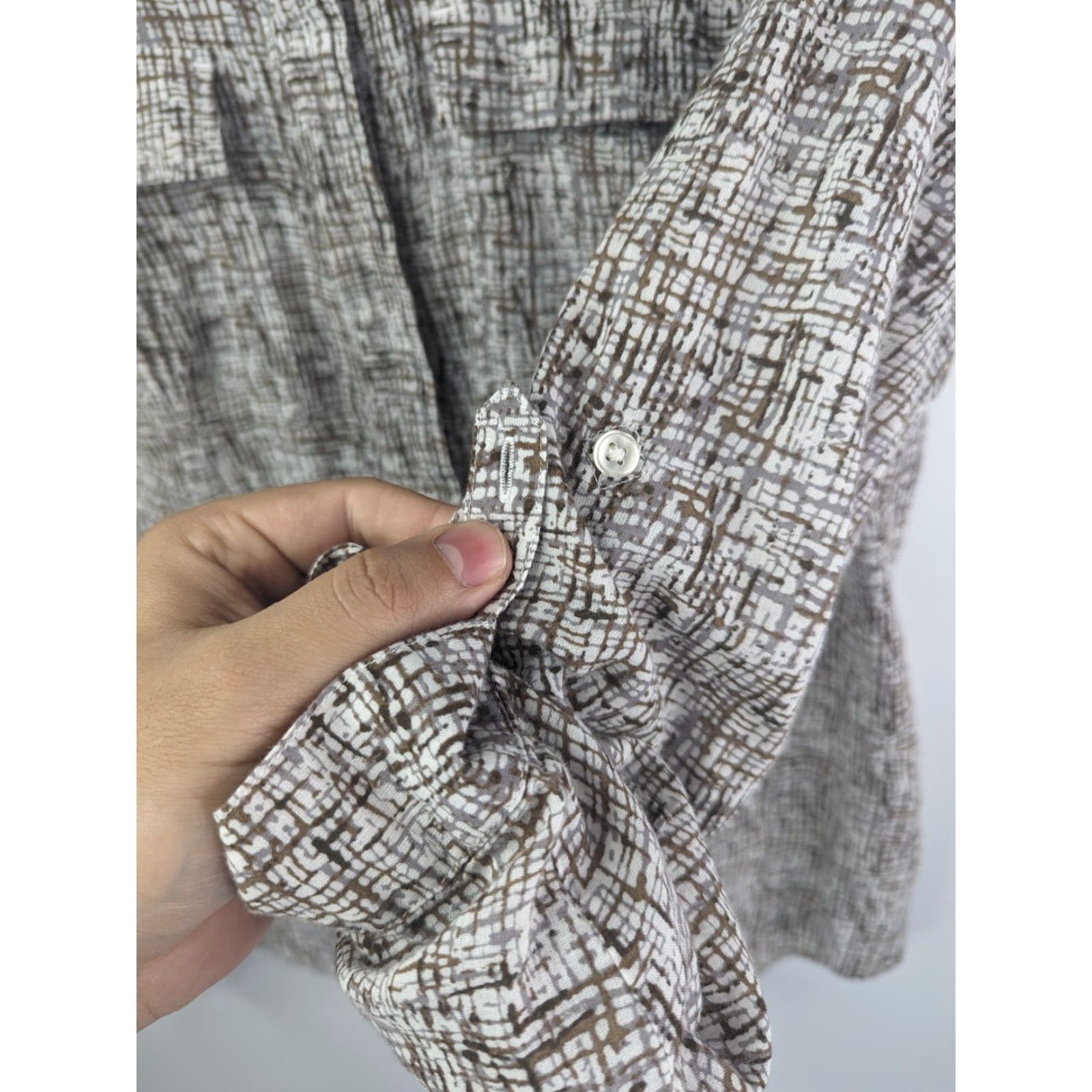 Eddie Bauer Eddie Bauer Button Up Tweed Pattern Lightweight L/S Roll Tab Shirt Women's Large Size L / US 10 / IT 46 - 5 Thumbnail