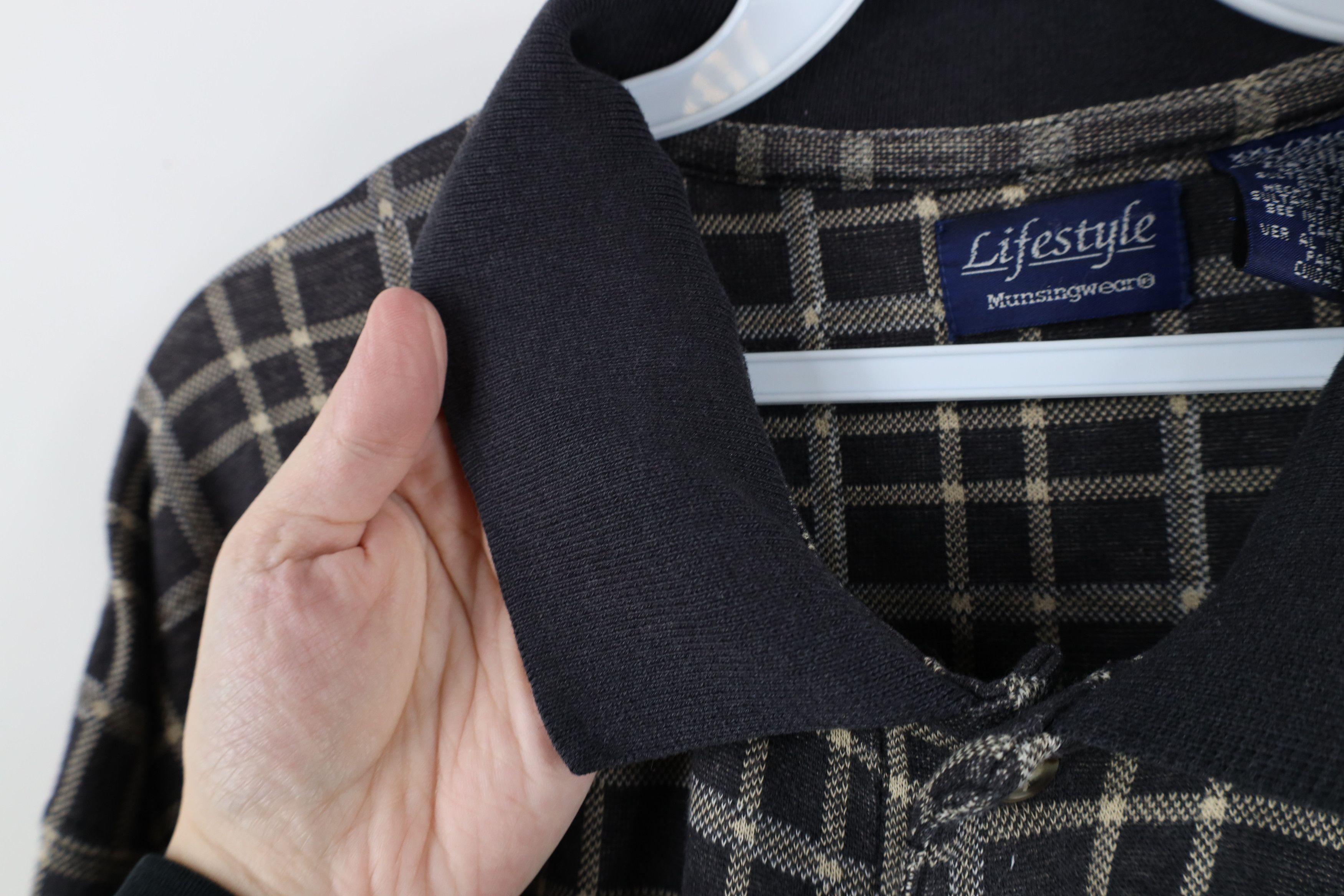 Vintage Vintage 90s Streetwear Long Sleeve Rugby Polo Shirt Plaid Size US XXL / EU 58 / 5 - 6 Thumbnail