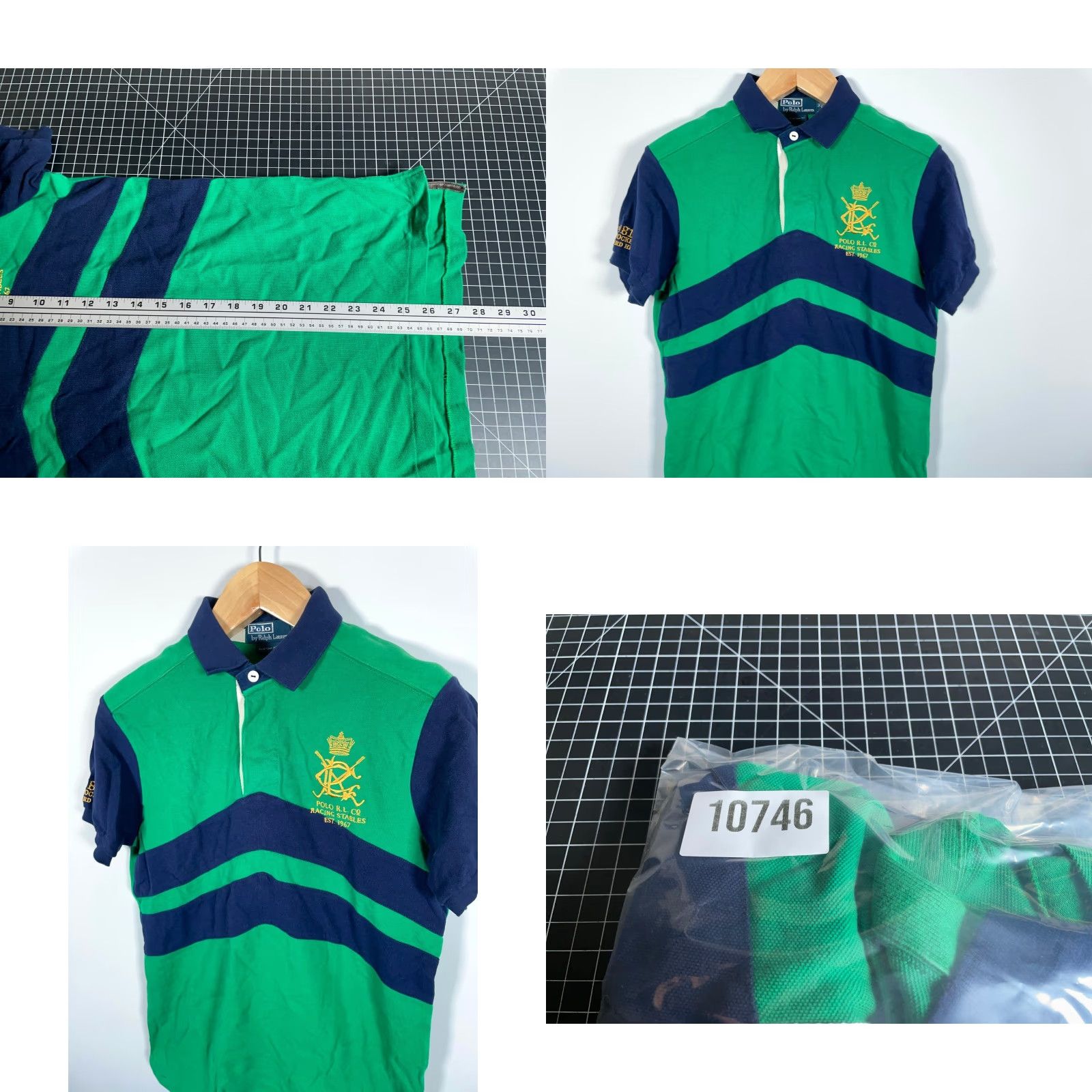 Polo Ralph Lauren Polo Ralph Lauren Polo Shirt Men Medium Green Blue Embroidered Custom Fit 90s Retro Horse Equestrian Cord Size US M / EU 48-50 / 2 - 8 Thumbnail