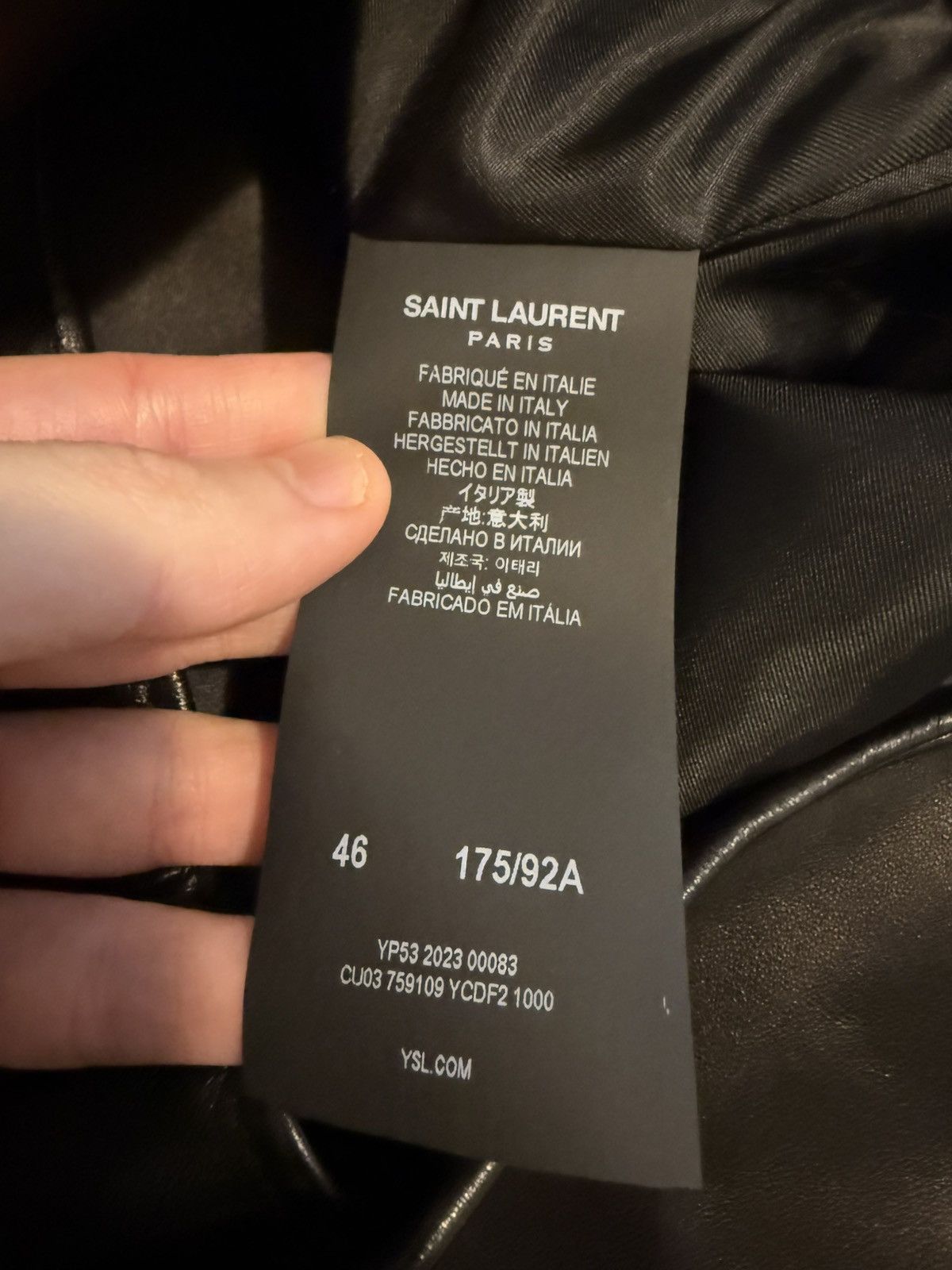Saint Laurent Paris FW23 Saint Laurent Leather Lavalliere-Neck London Blouse Size US S / EU 44-46 / 1 - 16 Thumbnail