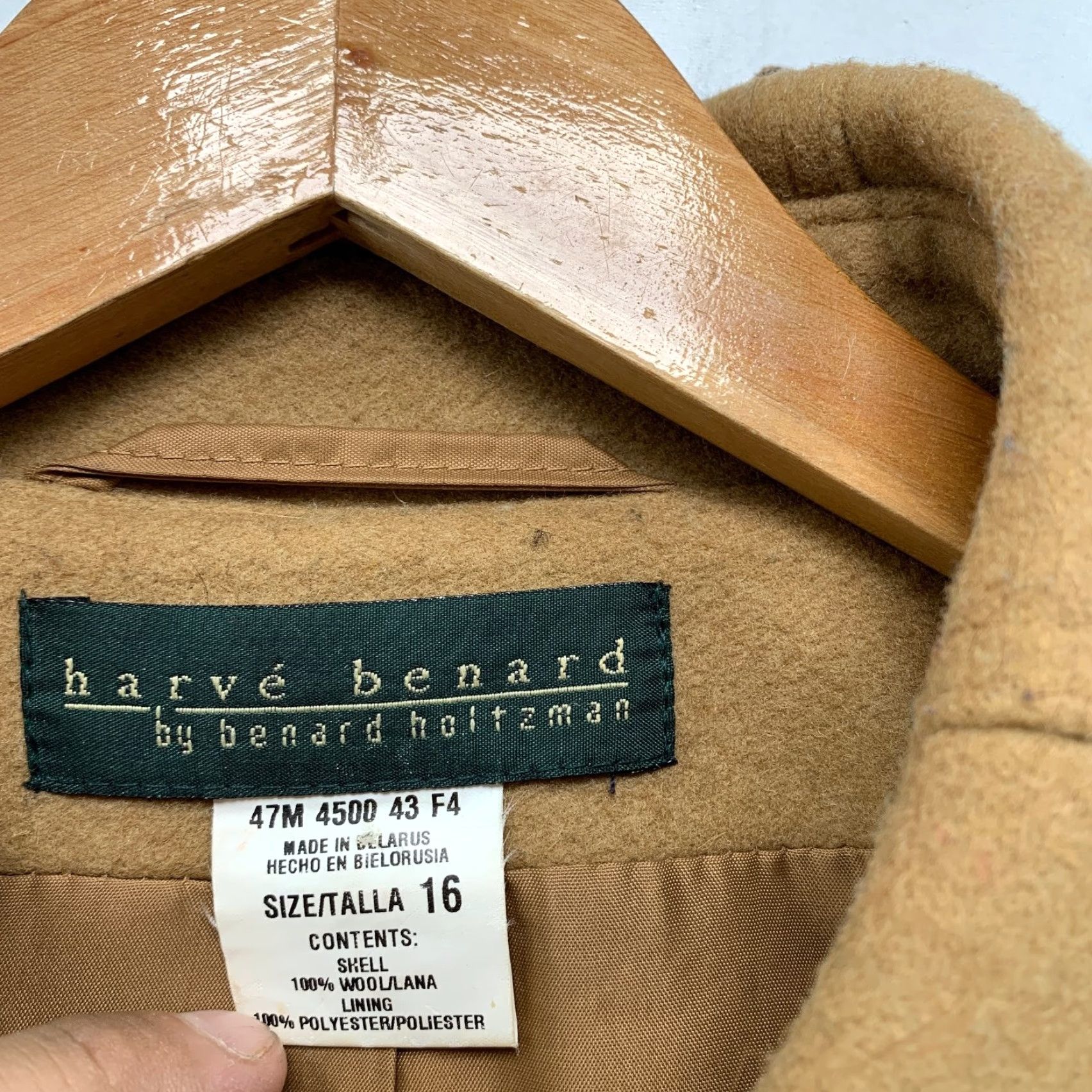 Vintage VINTAGE Harve Benard Wool Trench Coat Womens 16 Camel Swing Overcoat Beige Wool Long Coat 16 Womens Mens? Size XXL / US 16-18 / IT 52-54 - 5 Thumbnail