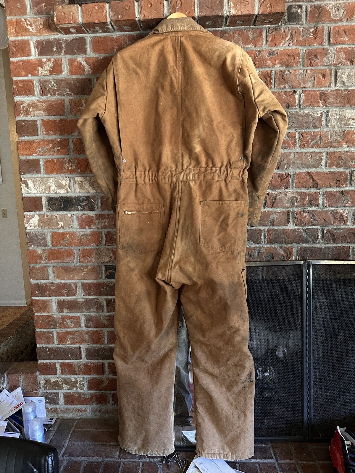 Vintage Big Smith USA Duck Canvas Work suit trashed dirty insulated Size US 39 - 2 Thumbnail