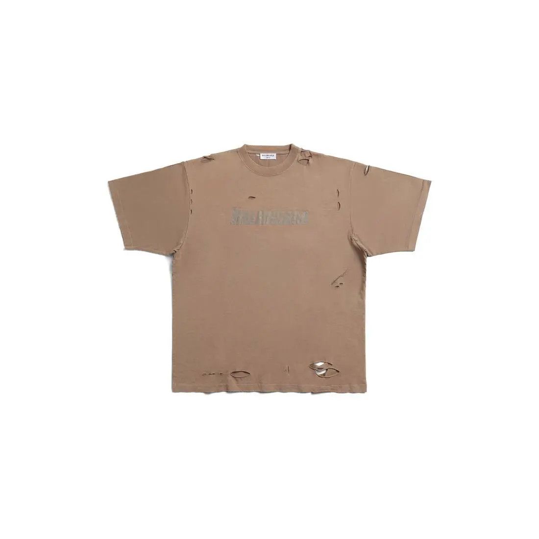 Balenciaga o1mt1gz1024 Caps T-Shirt Boxy Fit in Brown Size XL / US 12-14 / IT 48-50 - 1 Thumbnail