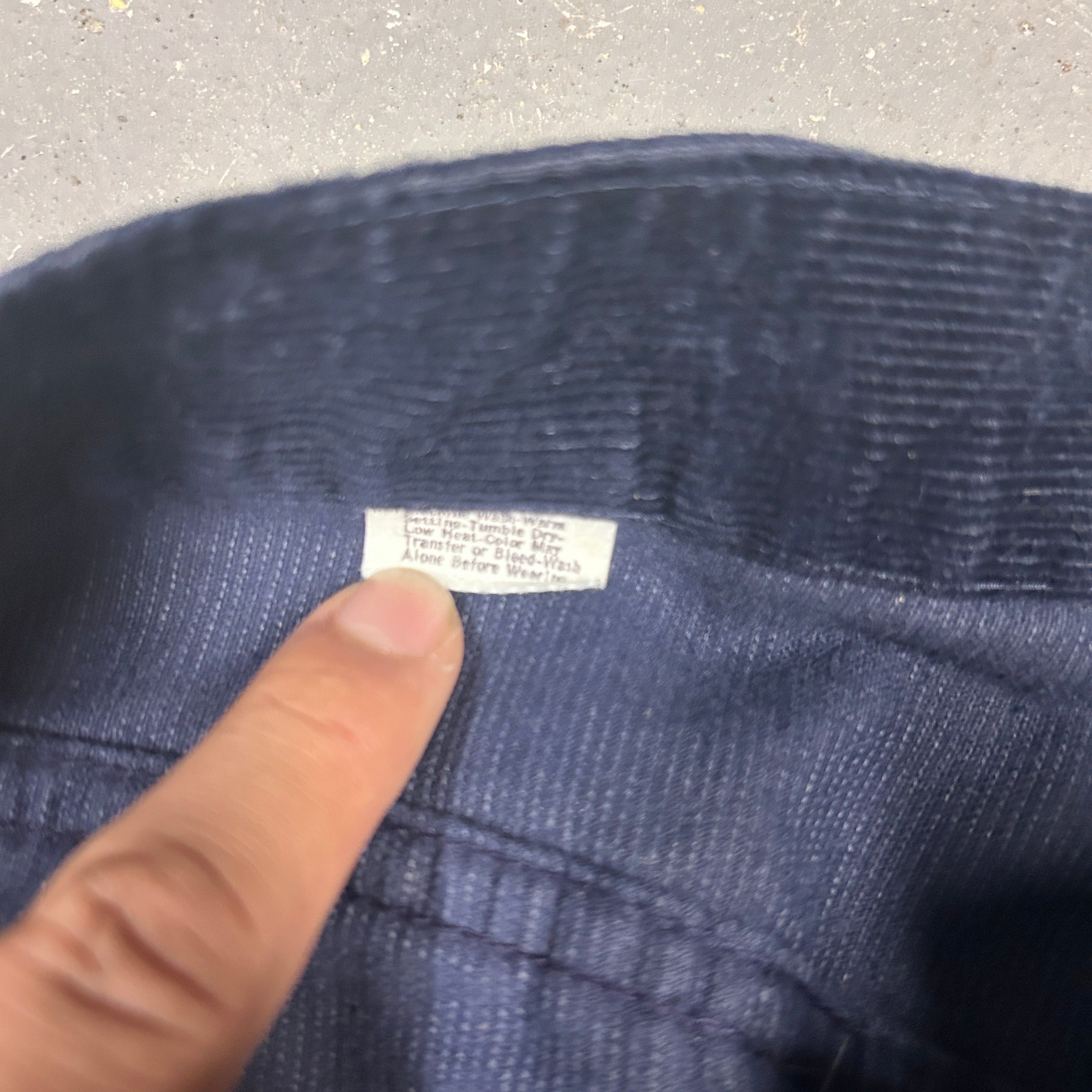 Other Vintage 70s Levi's "Owner's Favourite Pair" Navy Corduroy Straight Leg Trousers Talon 42 Zip Size US 28 / EU 44 - 3 Thumbnail