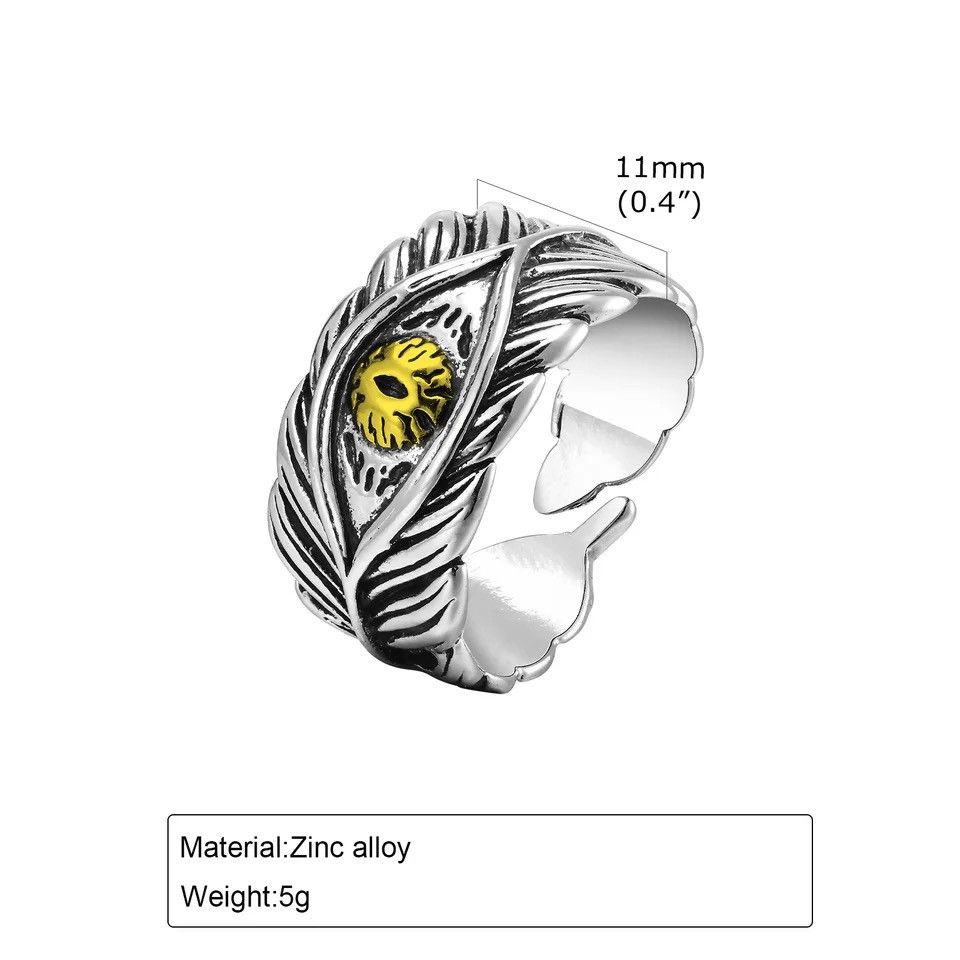 Jewelry Antique Eyes Feather Rings Size ONE SIZE - 4 Thumbnail