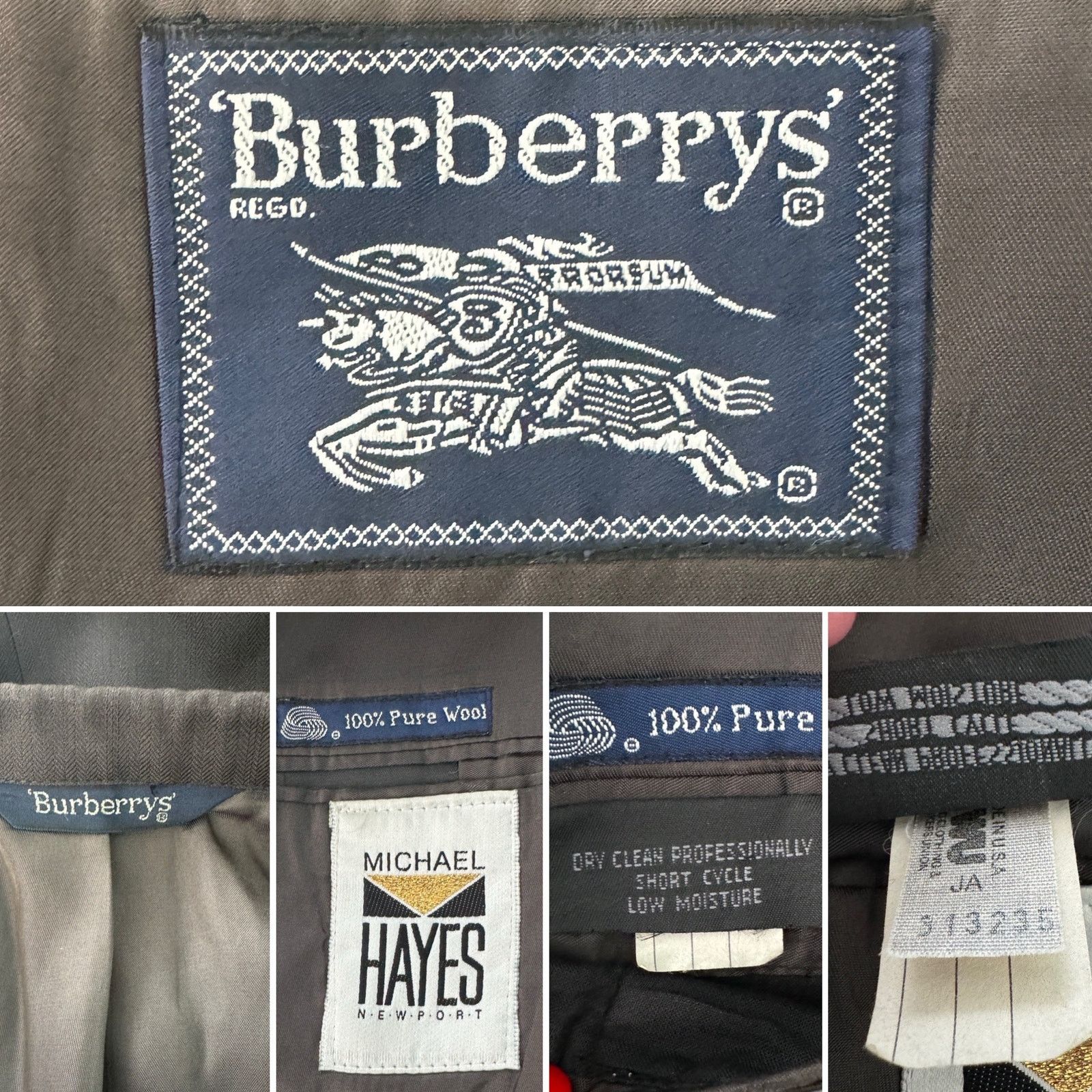Burberry × Vintage Burberry vintage 100% wool stripe suit coat jacket size 44L Size 44L - 7 Thumbnail