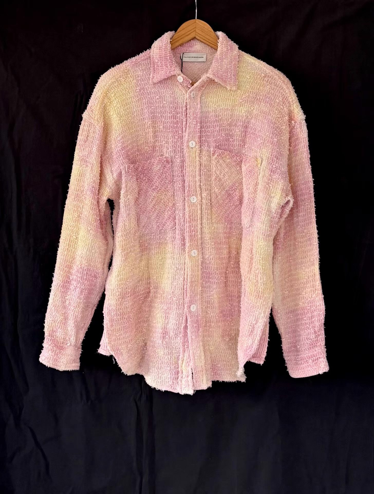 Faith Connexion Faith Connexion Men's Gradient Tweed Long-Sleeve Shirt Ｑ21 Size US M / EU 48-50 / 2 - 1 Thumbnail