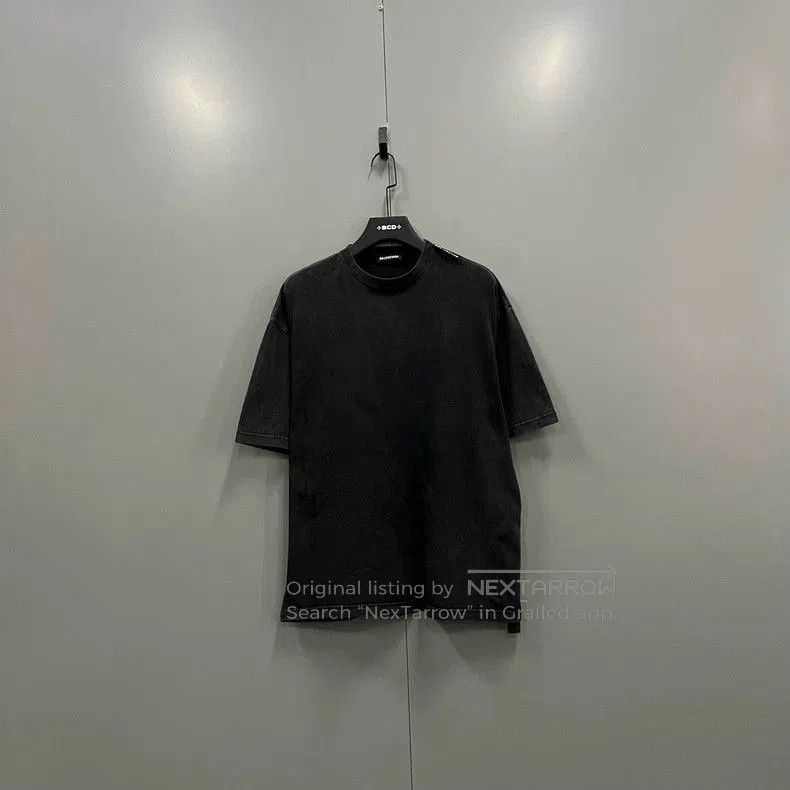 Balenciaga Black Logo Short Sleeve Tee.