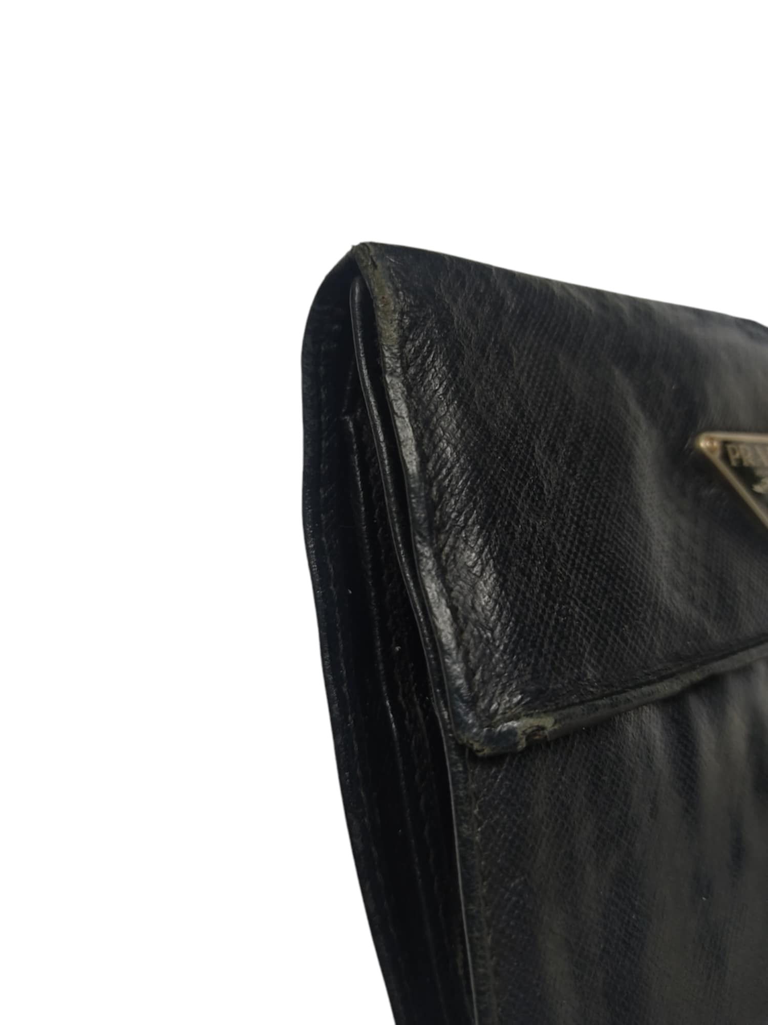 Prada PRADA BLACK SAFFIANO METAL LEATHER TRIANGLE WALLET Size ONE SIZE - 8 Thumbnail