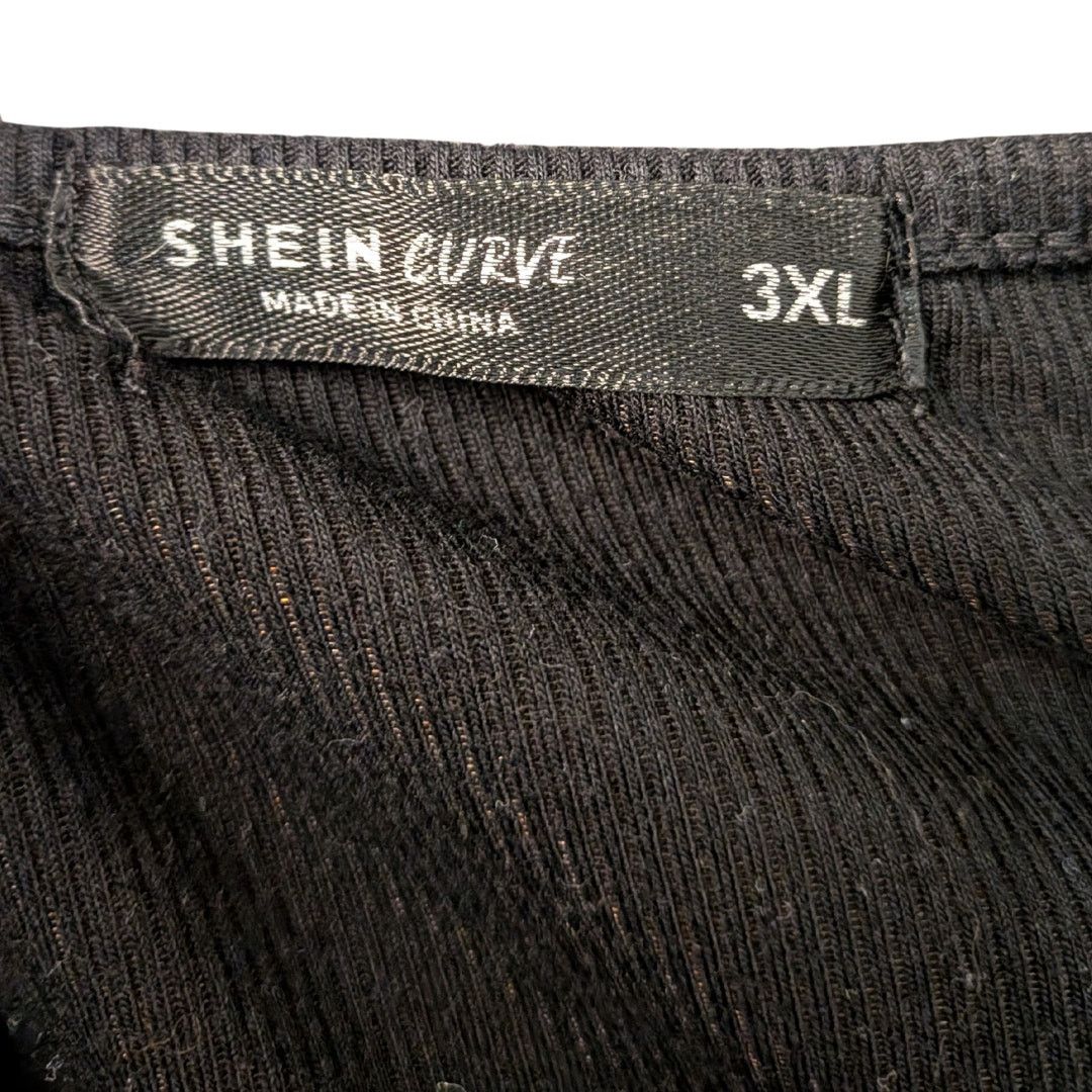 Shein Black Ribbed Cropped Cami | Women's 3XL | Shein Curve Size 3XL / US 20-22 - 3 Thumbnail