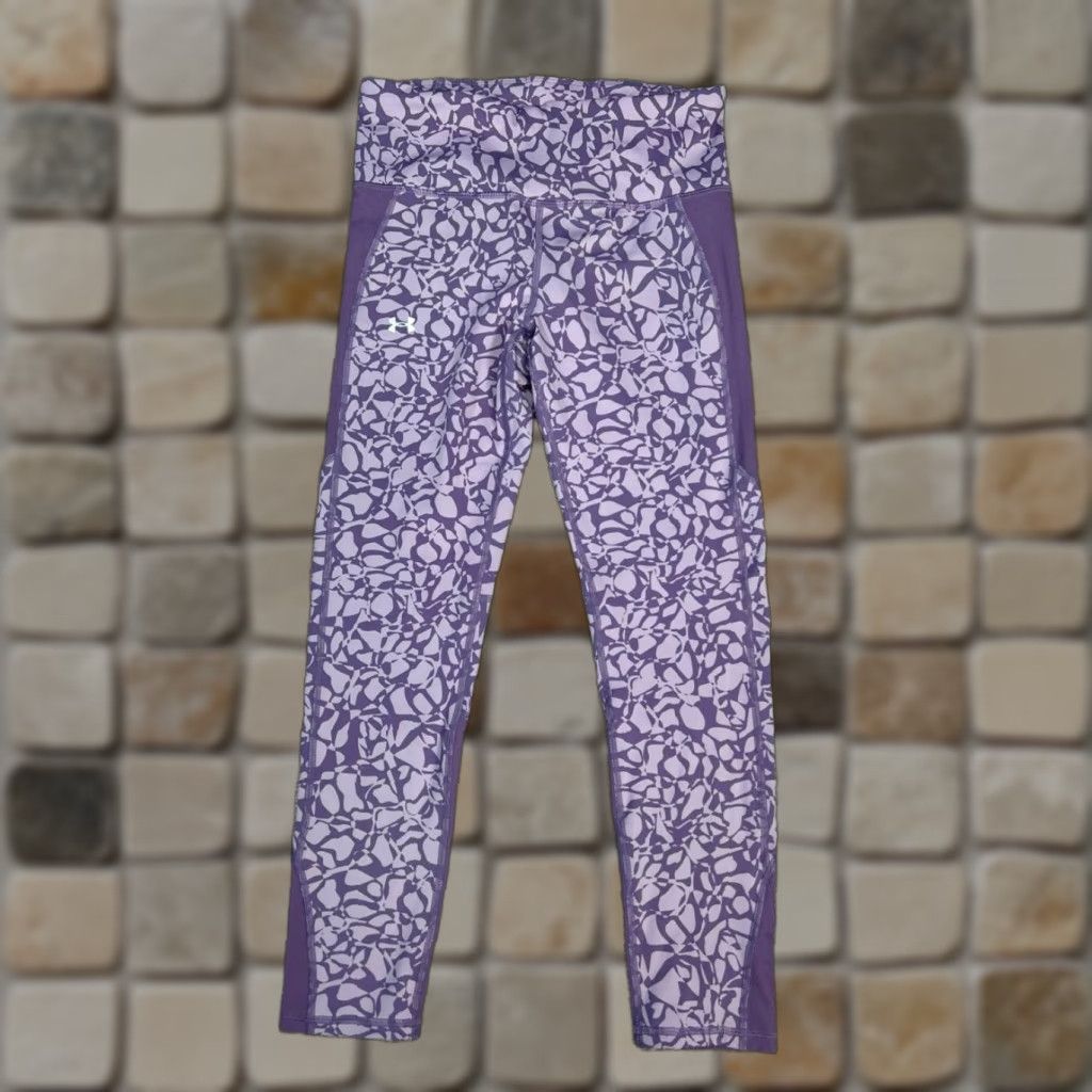 Under Armour Under Armour Compression Leggings Womens Medium Purple Heatgear Abstract Print Size 32" / US 10 / IT 46 - 1 Thumbnail
