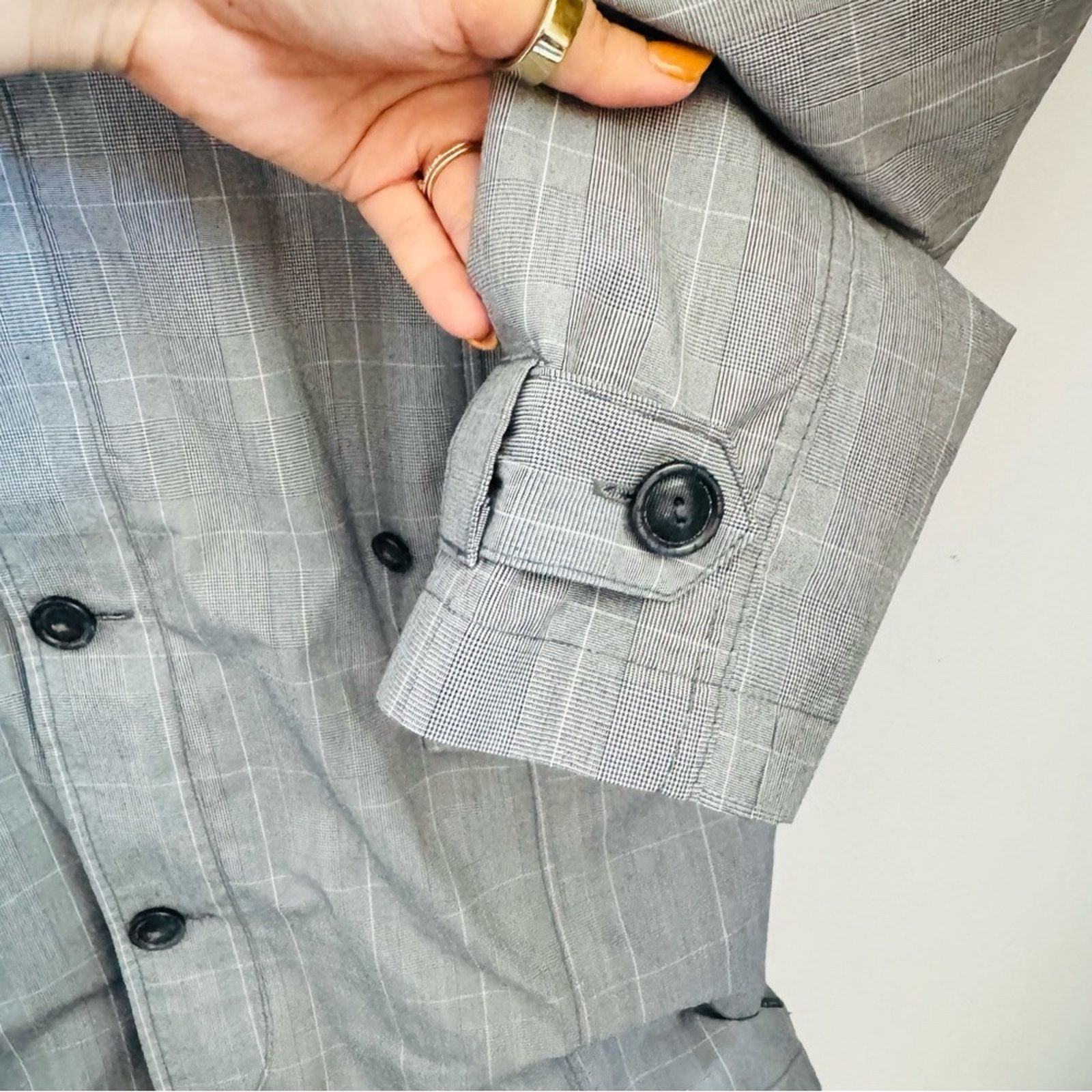 Five Four FIVE FOUR Grey Gray White Print Button Utility Jacket Coat S Size US S / EU 44-46 / 1 - 9 Thumbnail