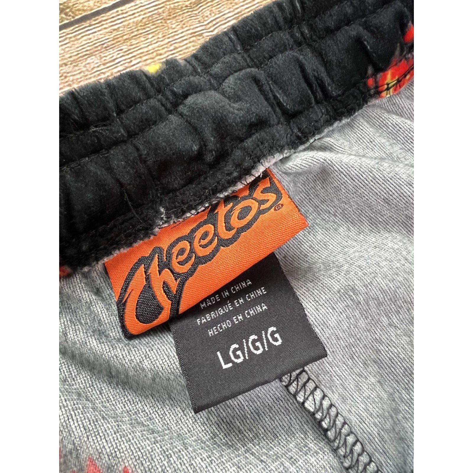 Vintage Cheetos Flaming Hot Soft Pajama Bottoms Lounge Pants Size Large Black Pockets Men Lounge Pants Drawstring Elastic Size US 33 - 4 Thumbnail