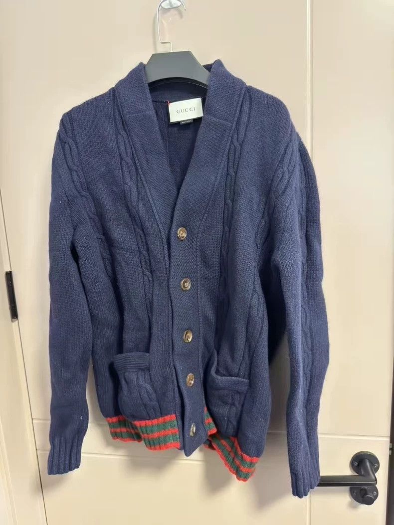 Gucci Red and green striped cardigan jacket 2505-Nextarrow