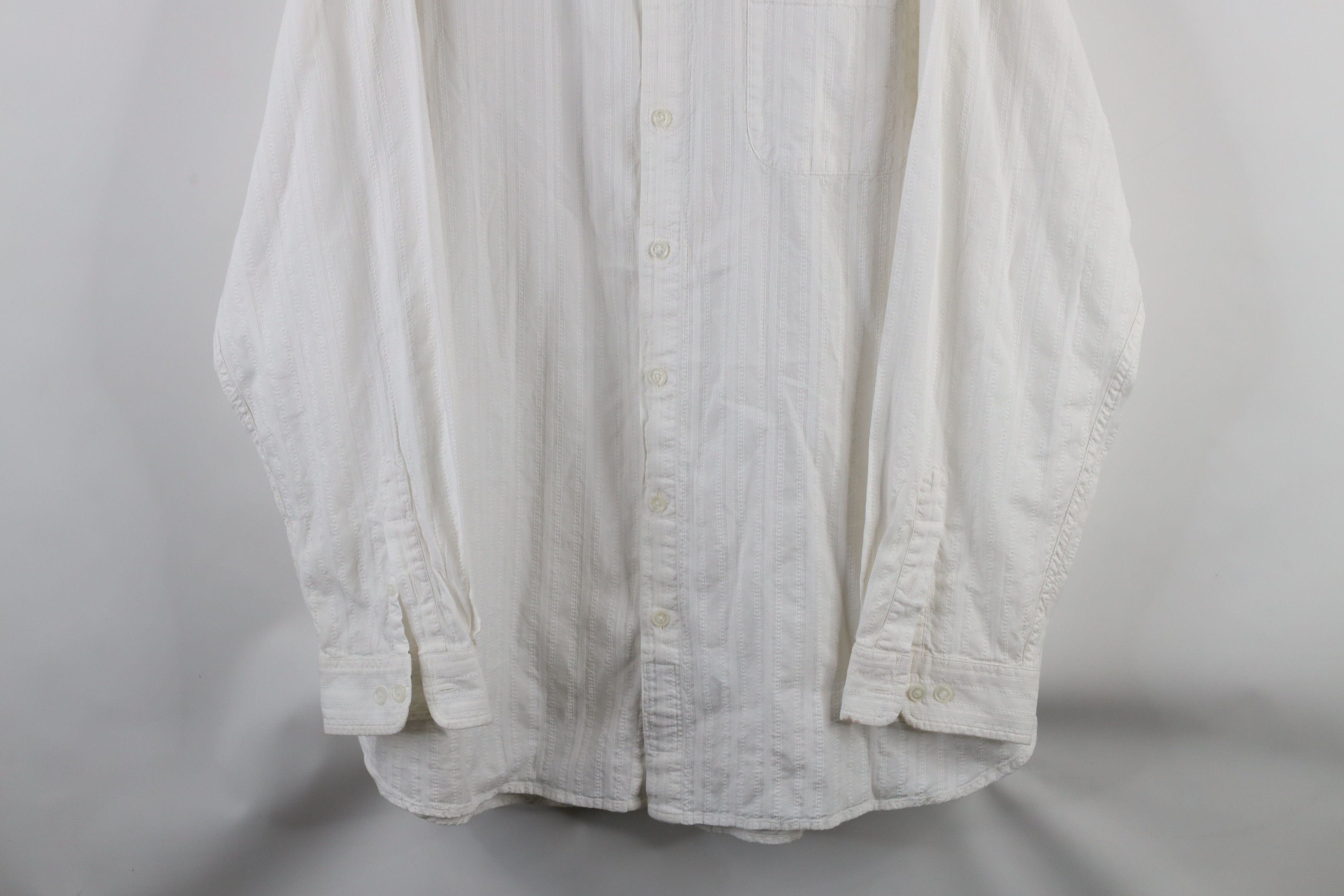 Vintage Vintage 90s Streetwear Collared Button Shirt White Cotton Size US XXL / EU 58 / 5 - 3 Thumbnail