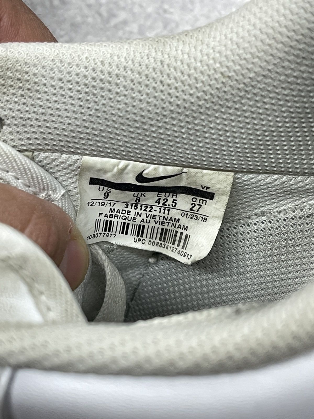 Nike Mens Nike Air Force 1 Triple White Leather Sneakers Y2K TECH Size US 9 / EU 42 - 12 Thumbnail