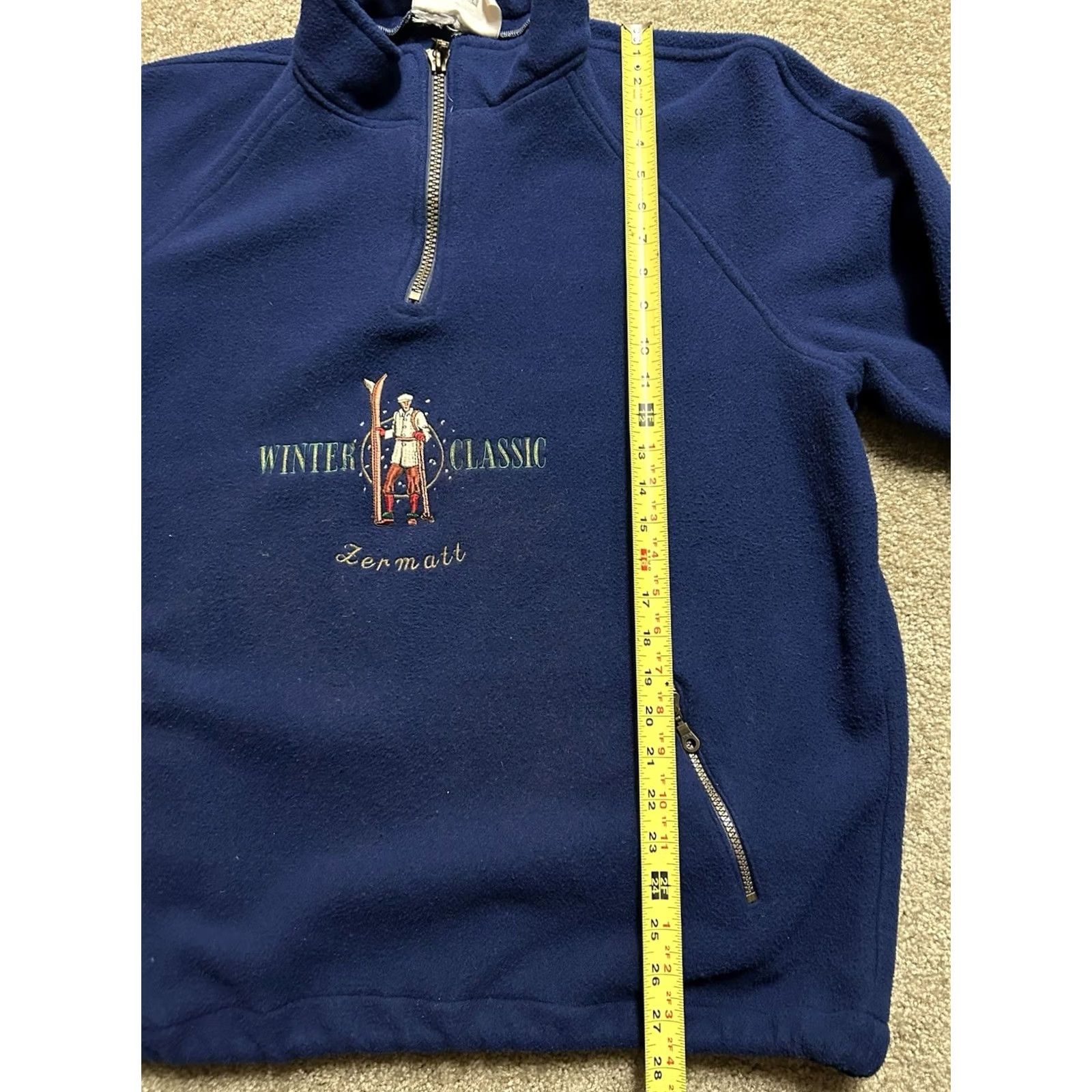Vintage VINTAGE Green Wear Selection Zermatt Matterhorn Ski Switzerland Pullover 1/4 Zip Sweatshirt Navy Blue XL Hoodie Men Size US XL / EU 56 / 4 - 6 Thumbnail