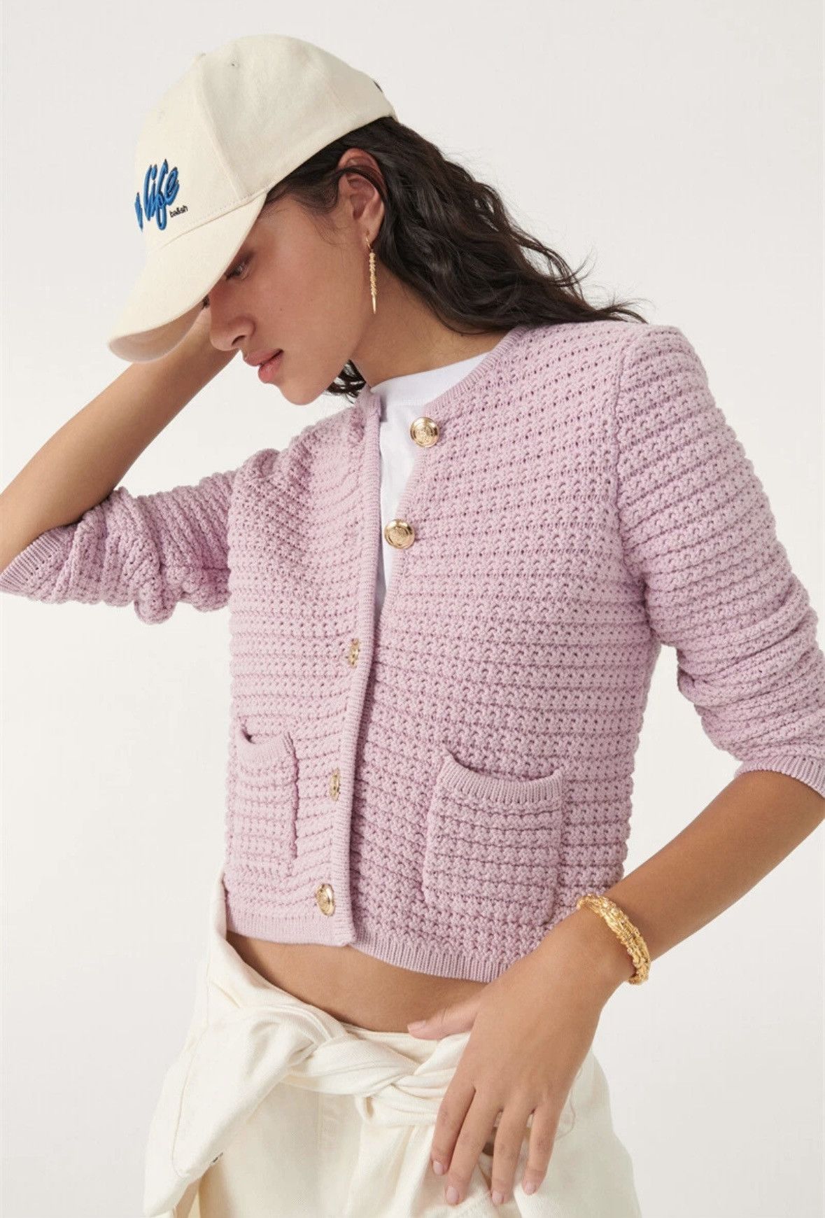 ba&sh BA&SH 1size BASH Gaspard Tweed Knitwear cardigan jacket Size S / US 4 / IT 40 - 5 Thumbnail